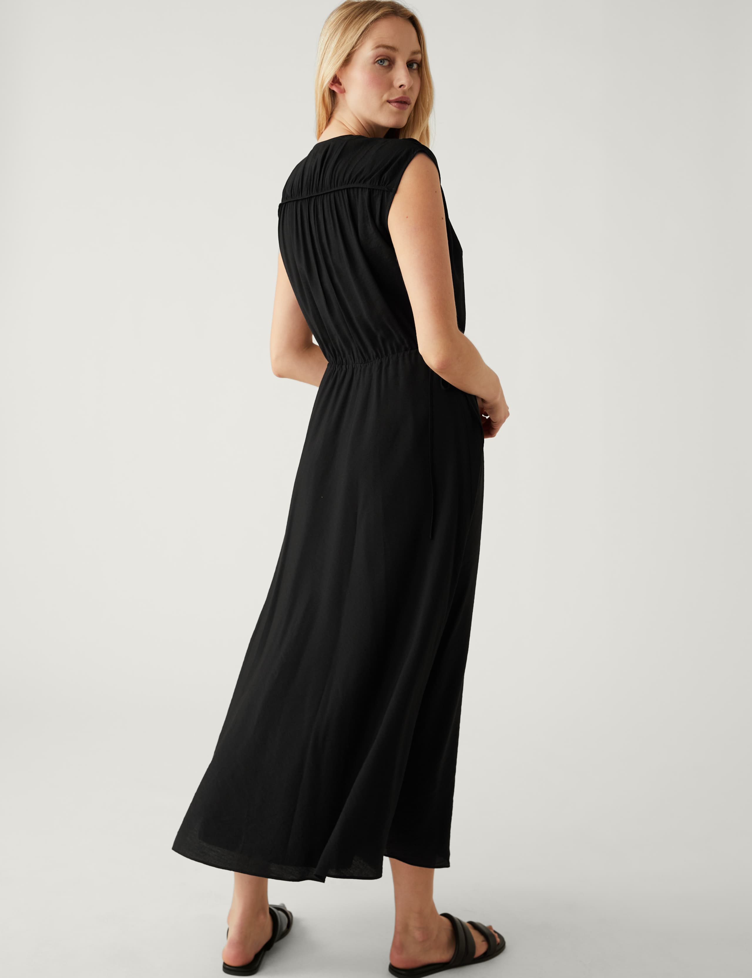 Tie Neck Midaxi Waisted Dress 6 of 6