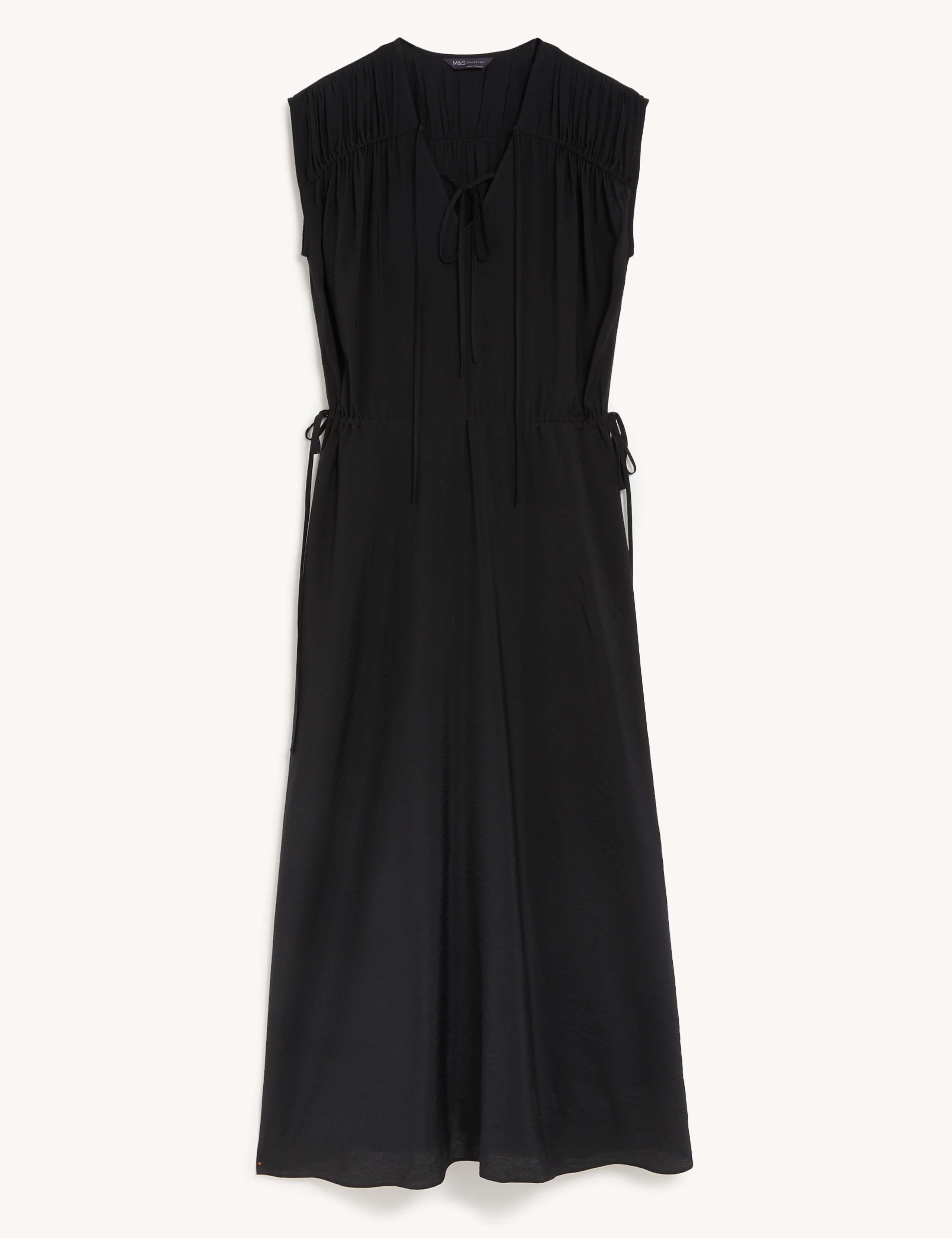 Tie Neck Midaxi Waisted Dress 2 of 6