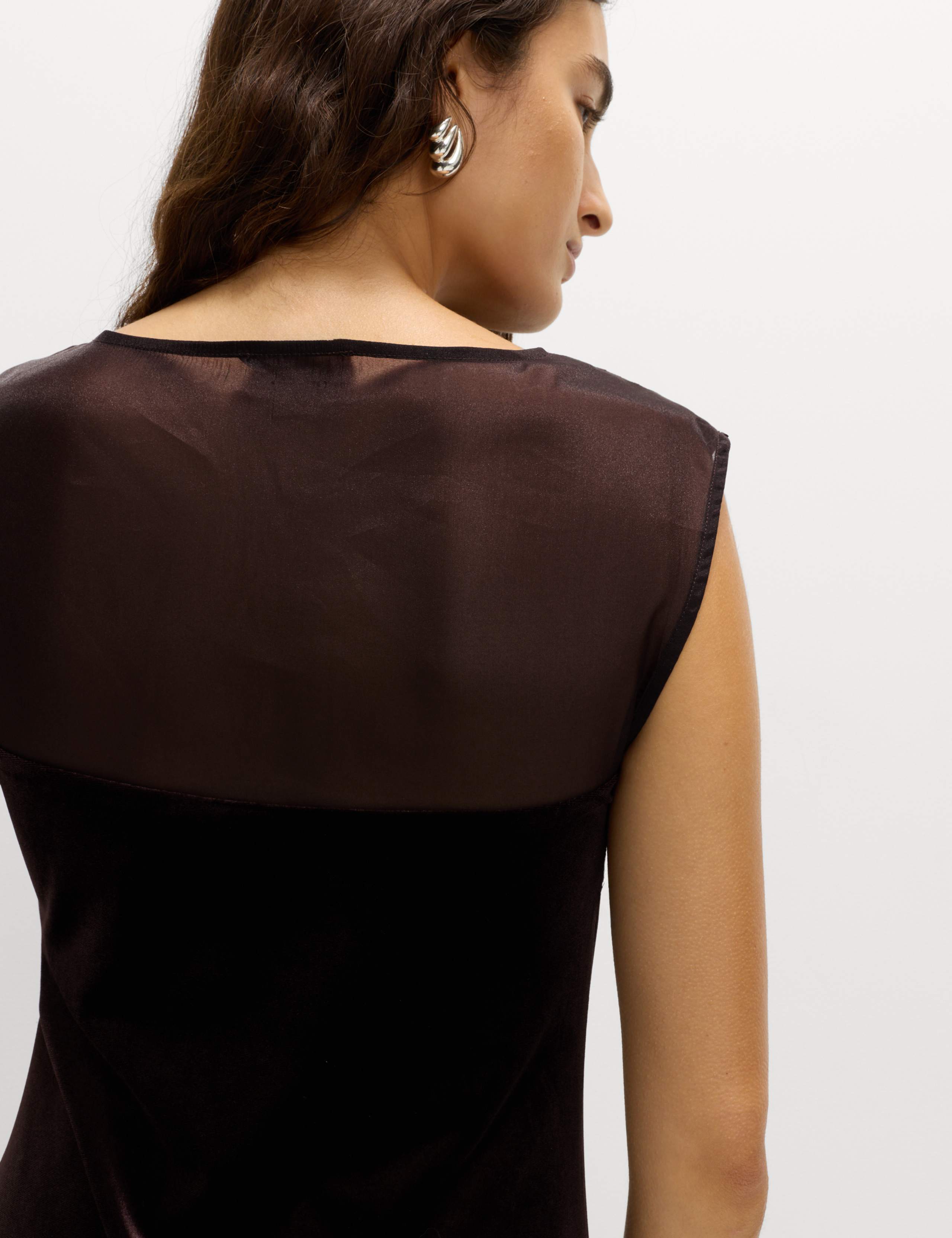 Velvet Sheer Lace Midaxi Column Dress 6 of 6