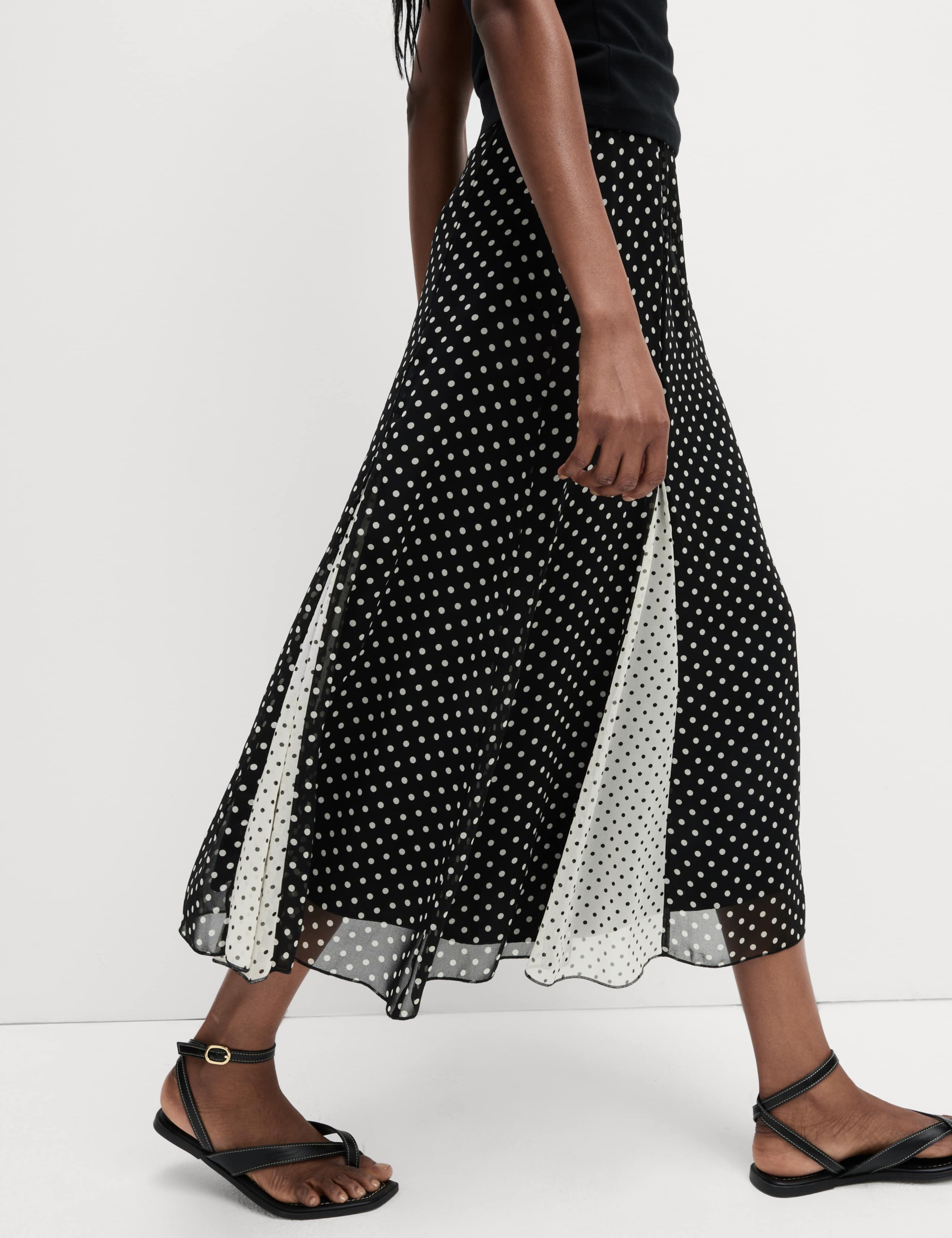 Polka Dot Midi Slip Skirt 5 of 5