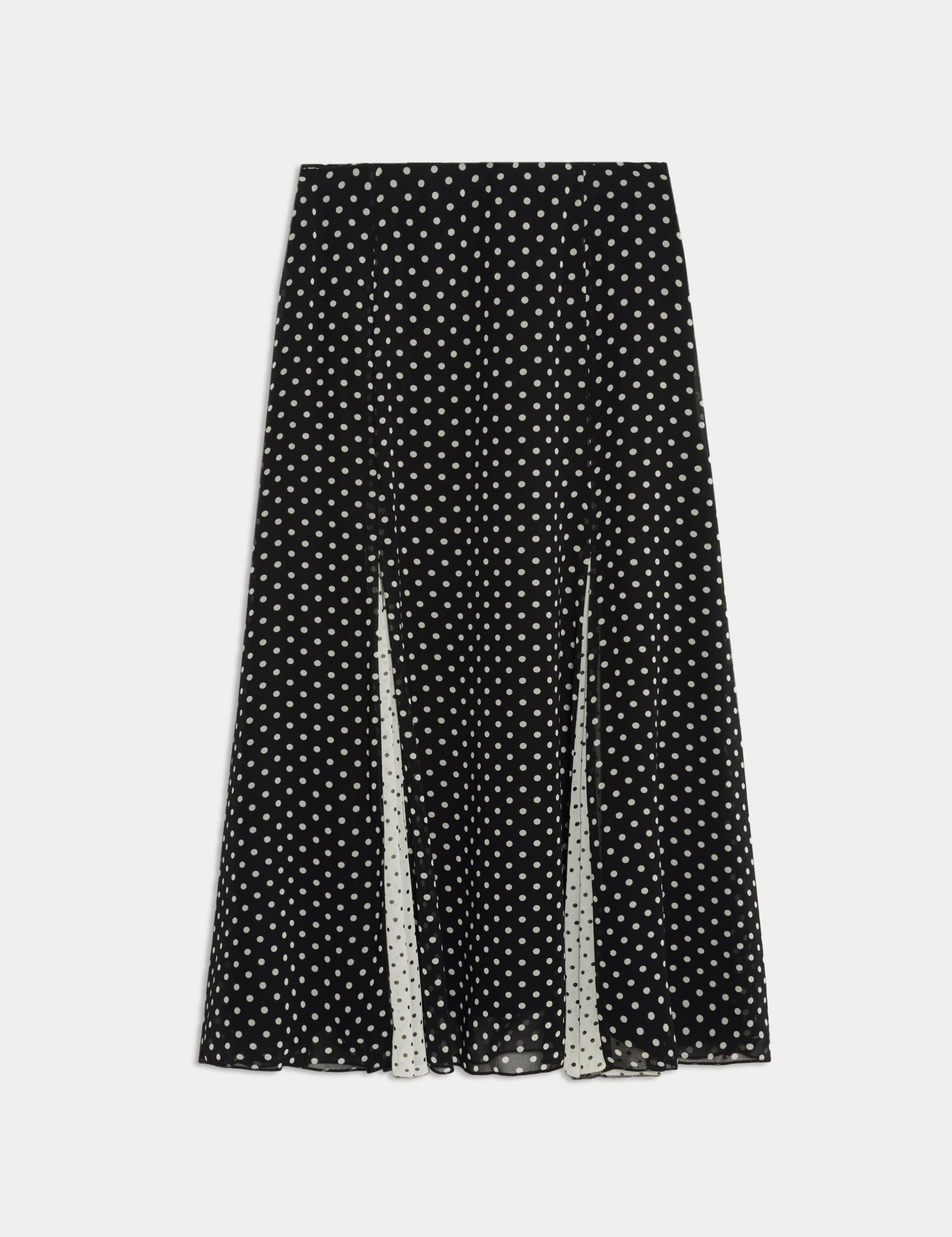 Polka Dot Midi Slip Skirt 2 of 5