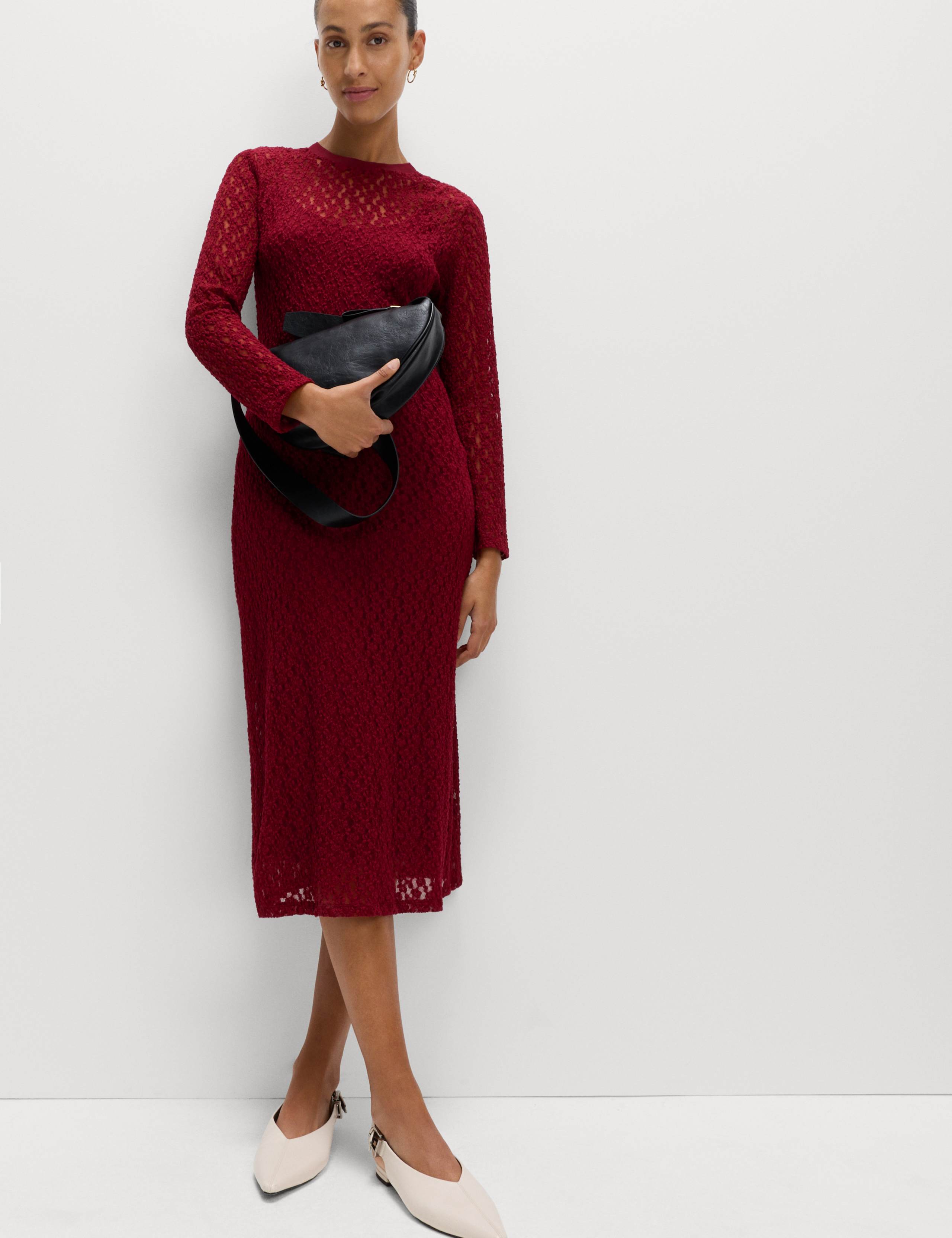 Jersey Knitted Lace Midaxi Dress 3 of 6