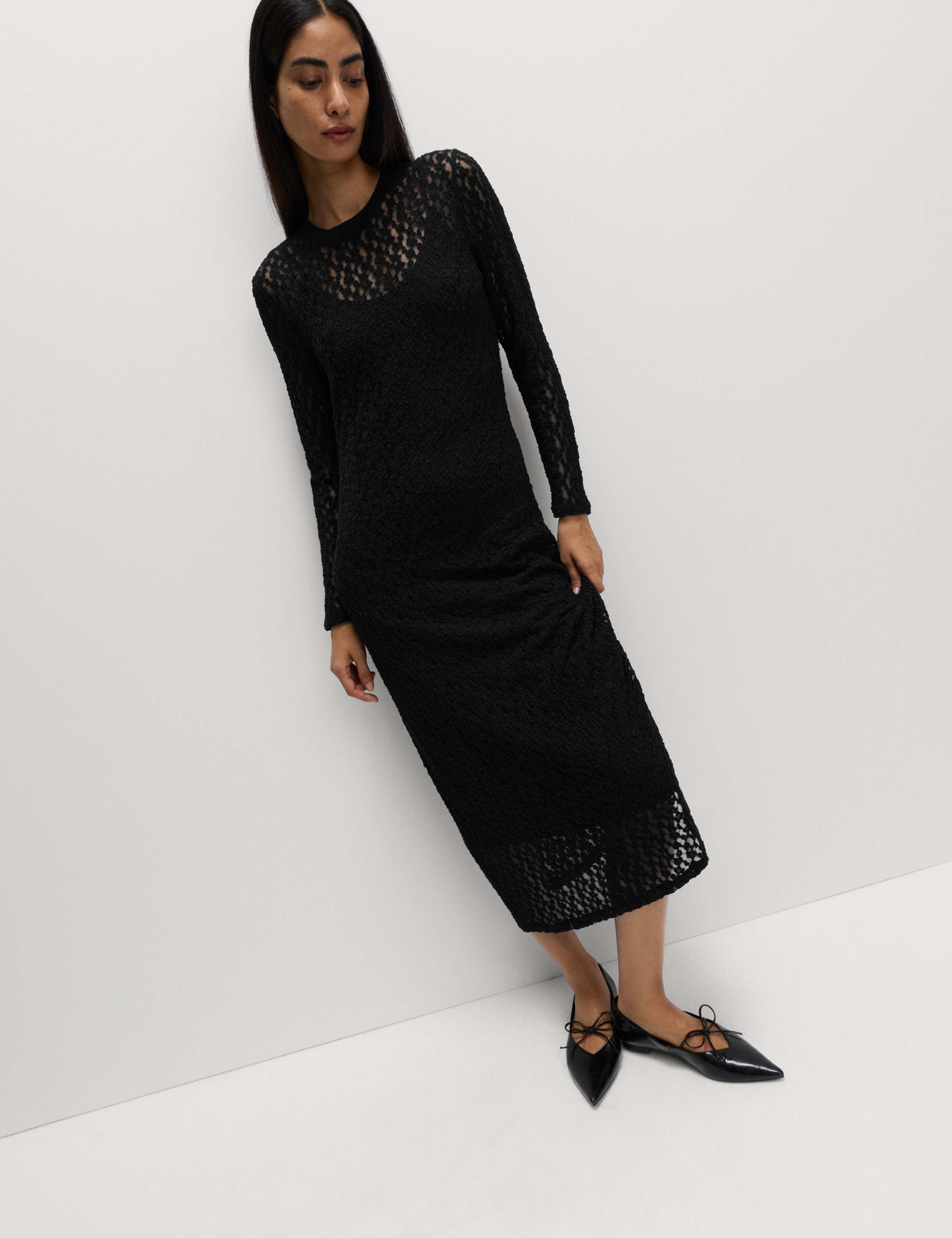 Jersey Knitted Lace Midaxi Dress 3 of 5