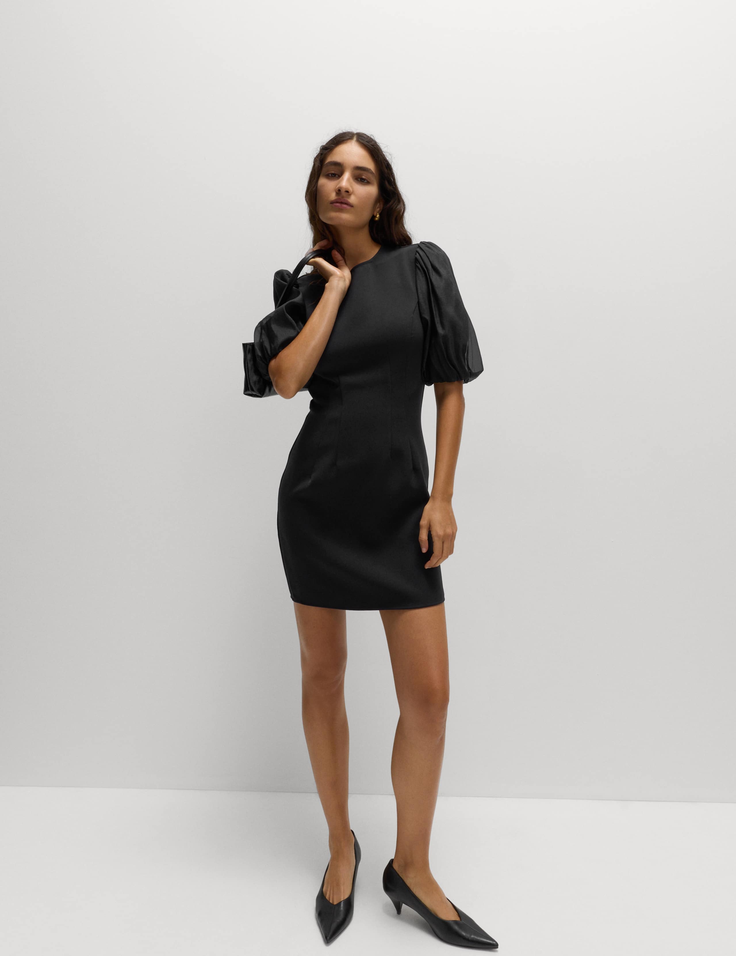 Organza Puff Sleeve Mini Shift Dress 5 of 6