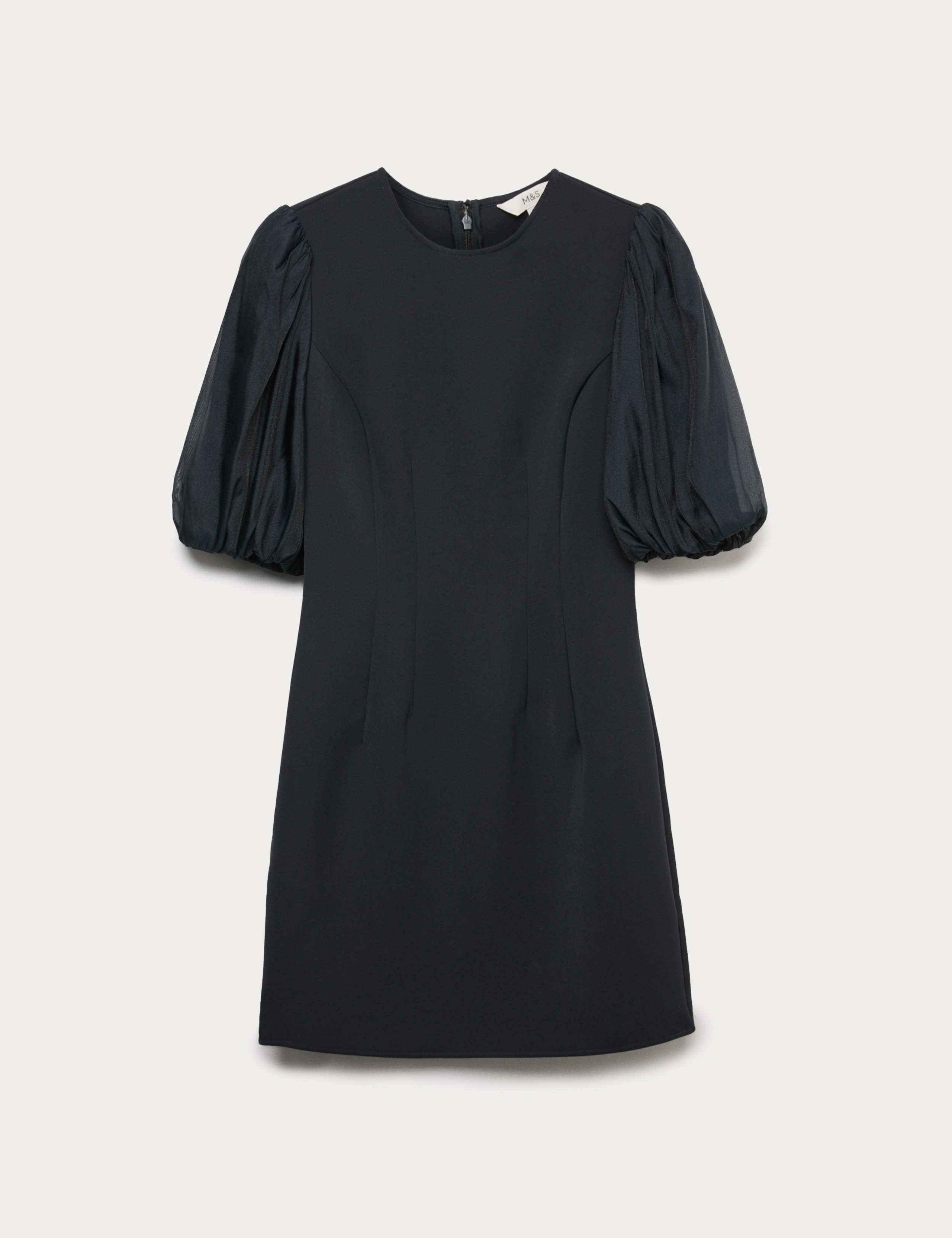 Organza Puff Sleeve Mini Shift Dress 2 of 6