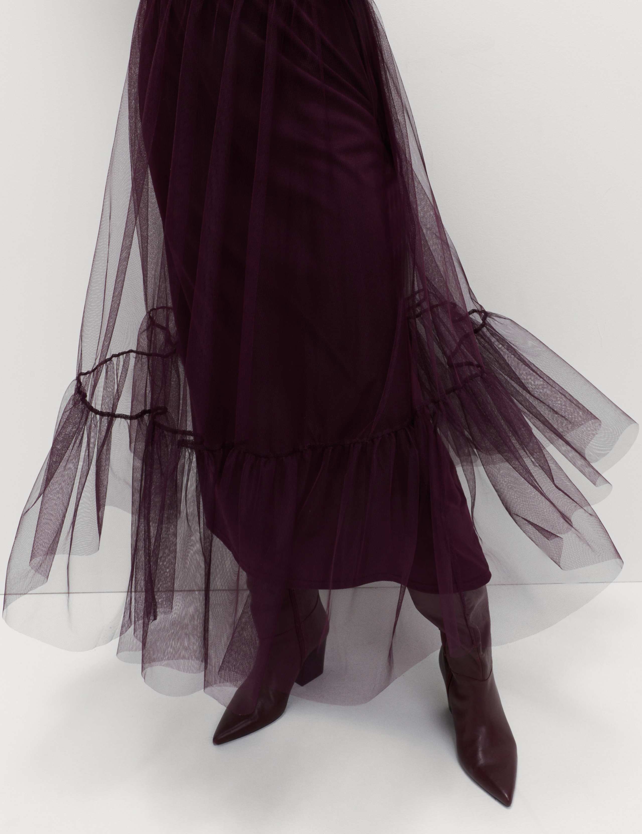 Mesh Jersey Midaxi Tiered Skirt 6 of 6