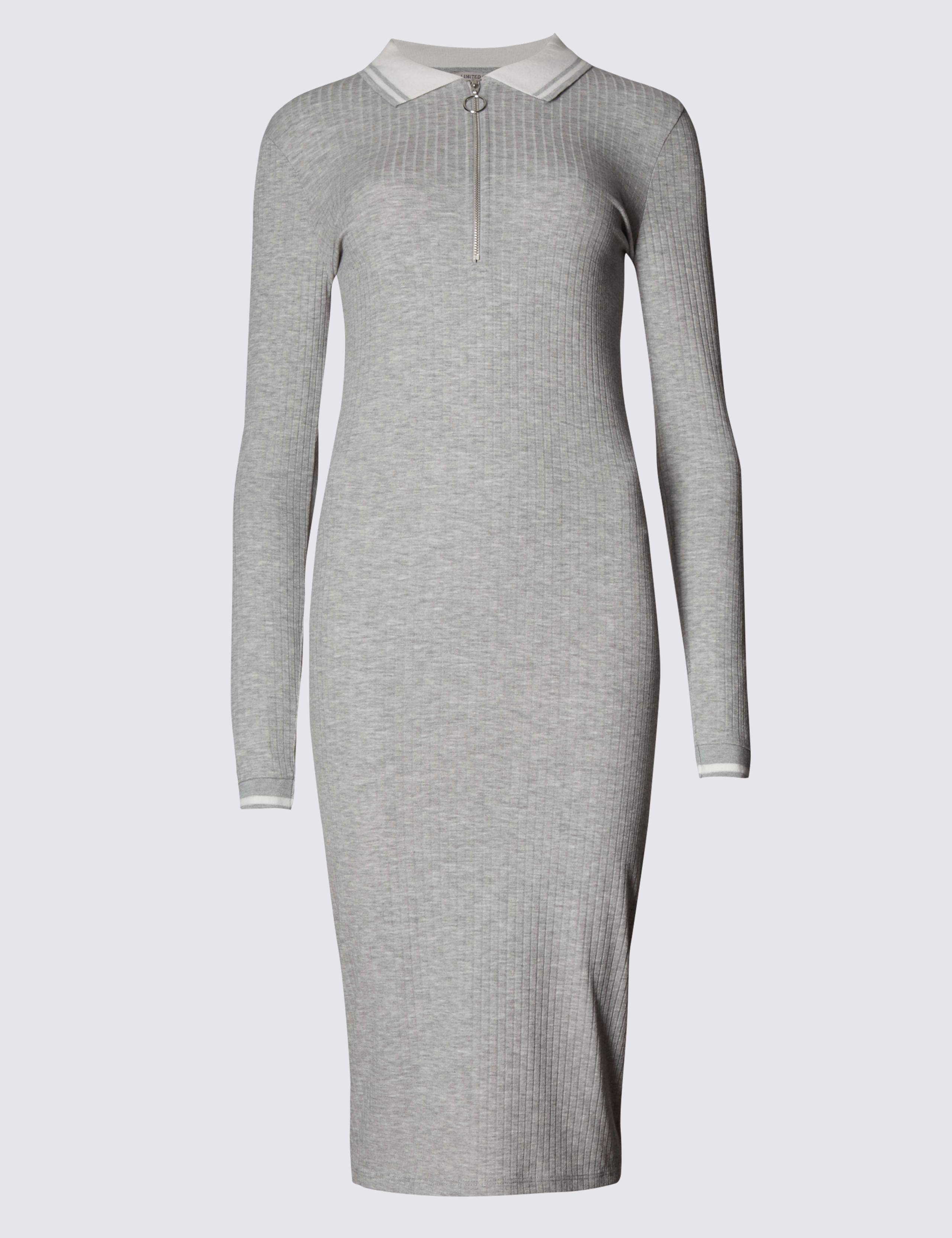 Collared Neck Bodycon Dress 2 of 3