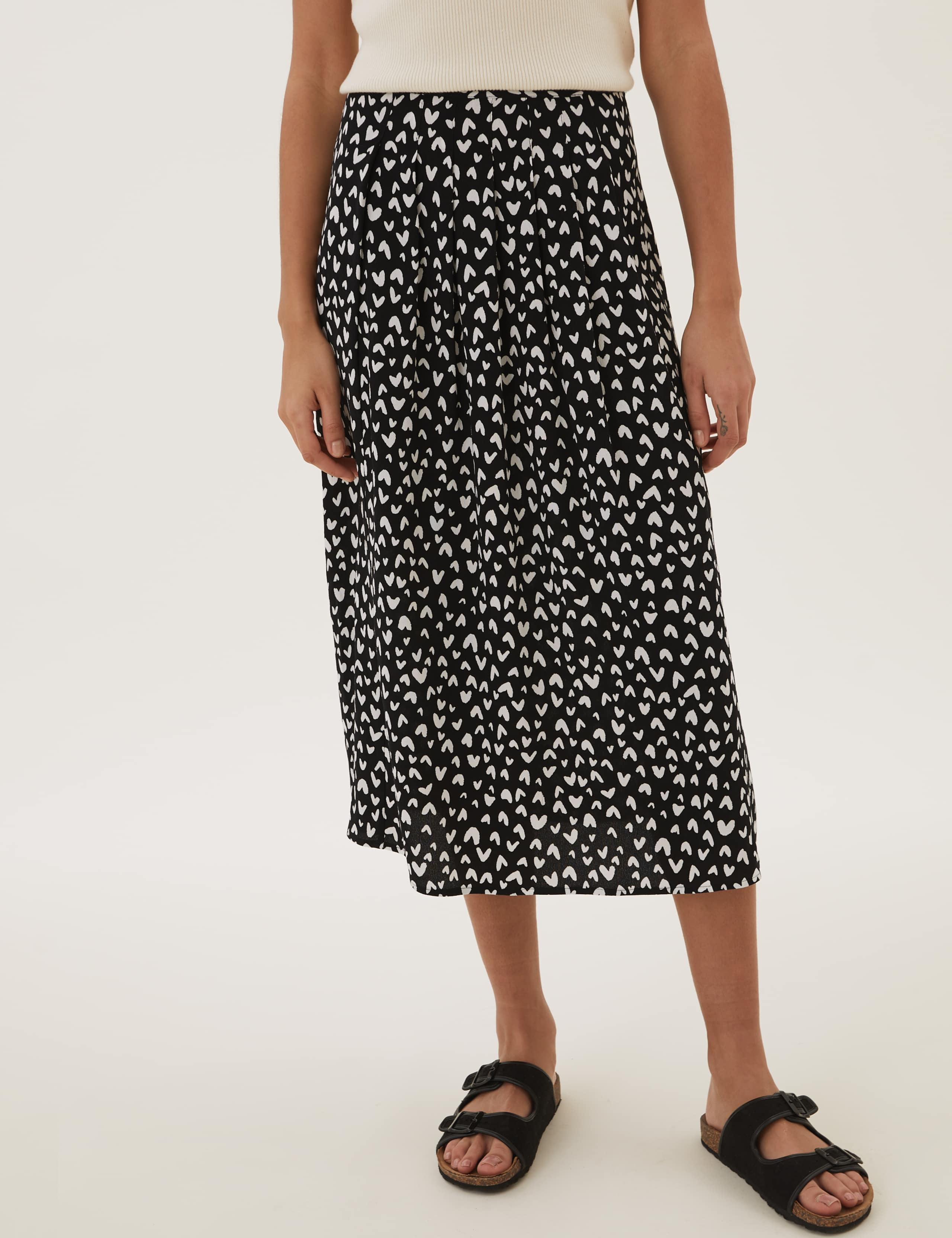 Heart Print Midaxi A-Line Skirt 5 of 7