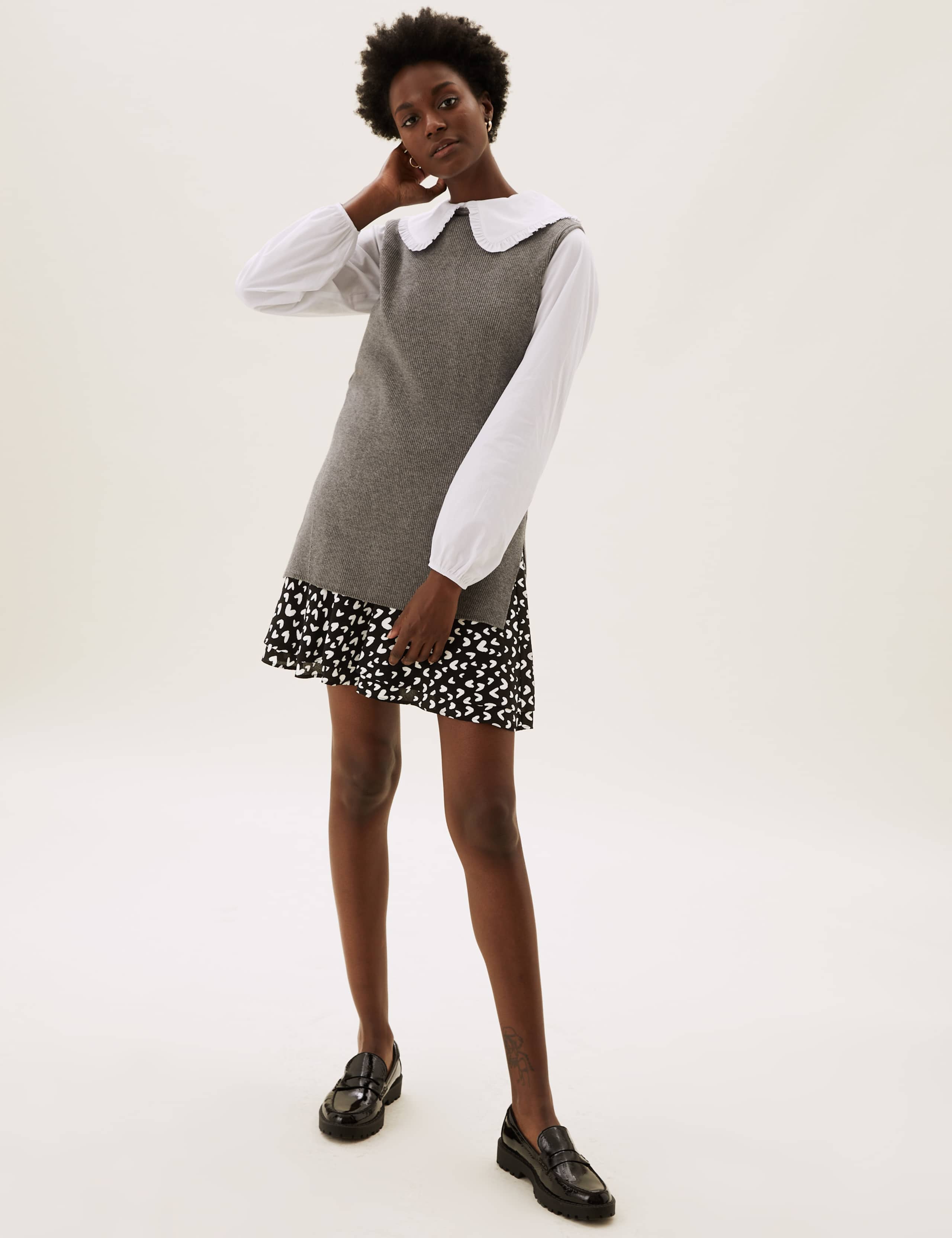 Heart Print Mini Tiered Skirt 3 of 5