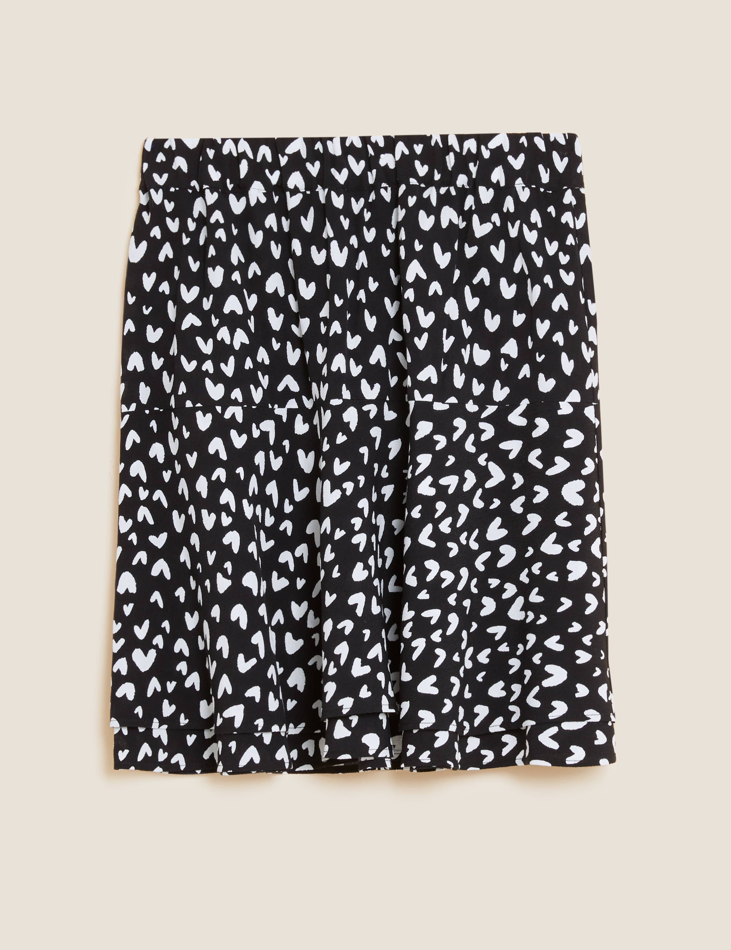 Heart Print Mini Tiered Skirt 2 of 5