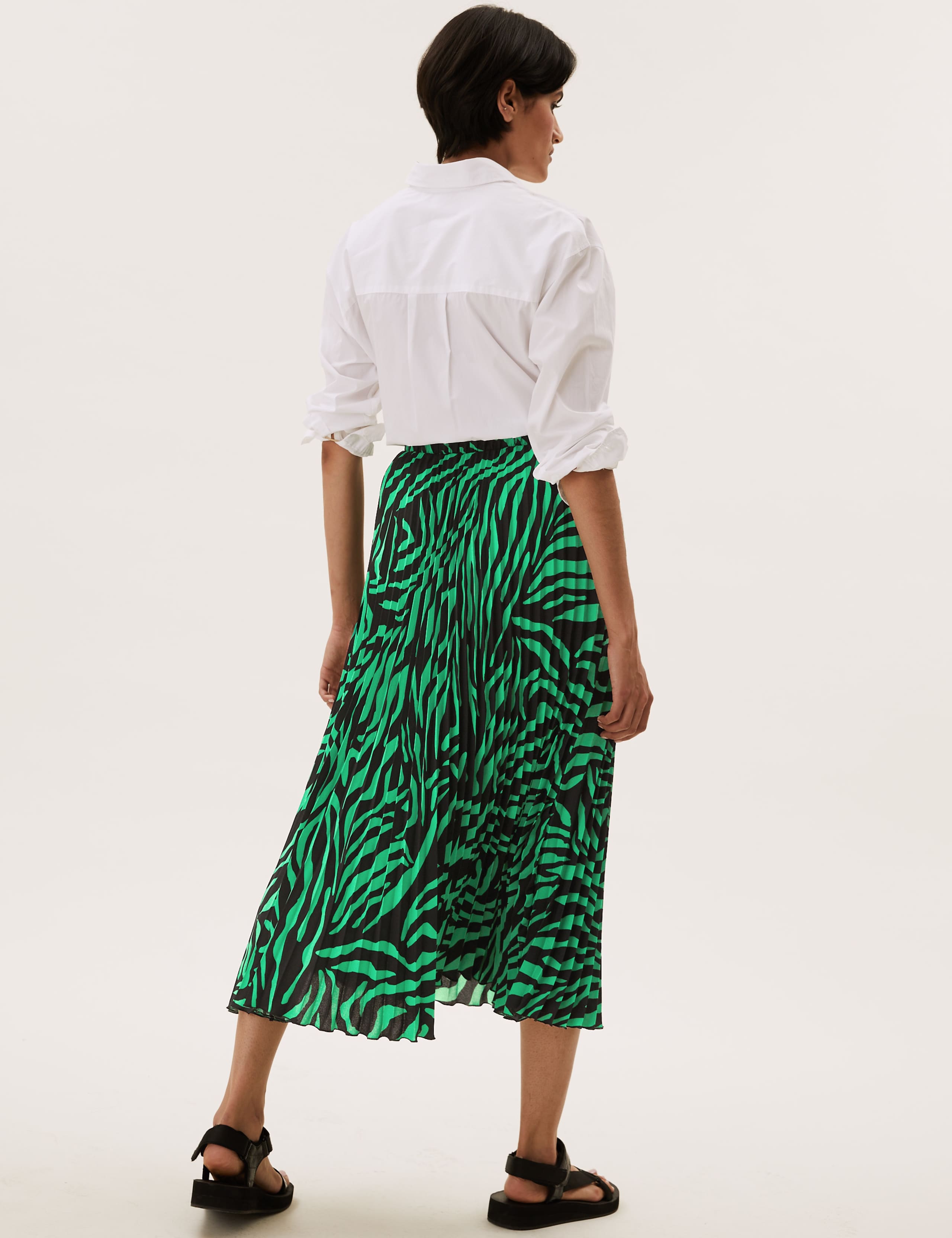 Animal Print Pleated Midaxi Skirt 4 of 6