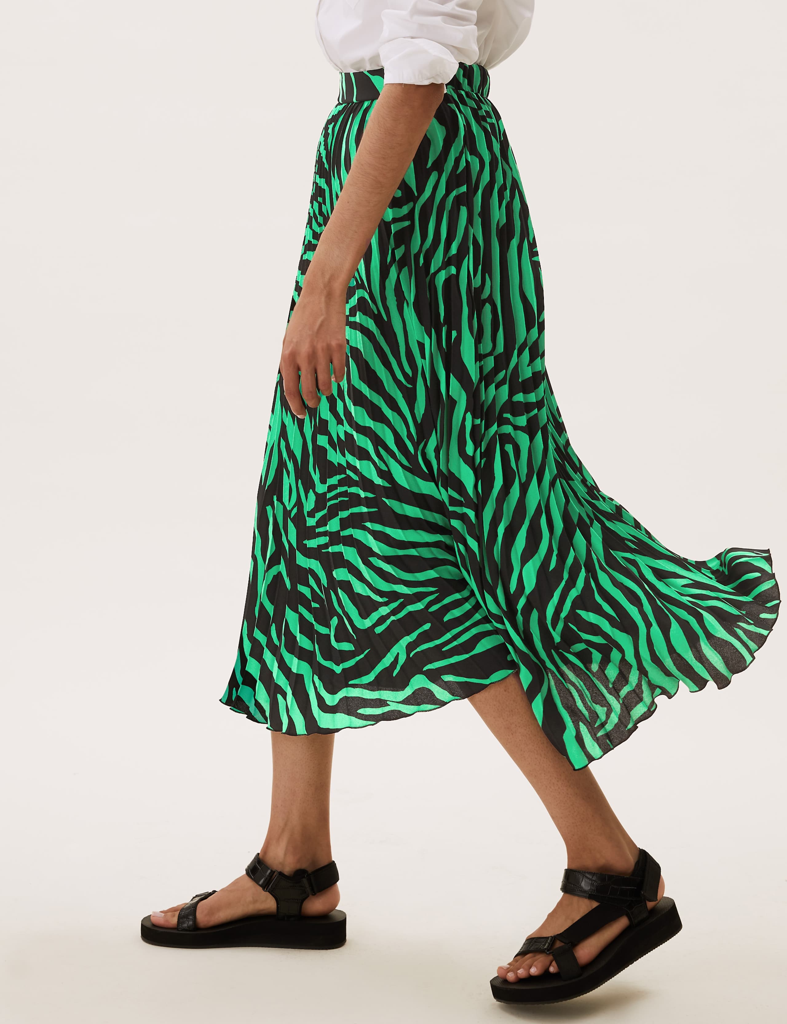 Animal Print Pleated Midaxi Skirt 5 of 6