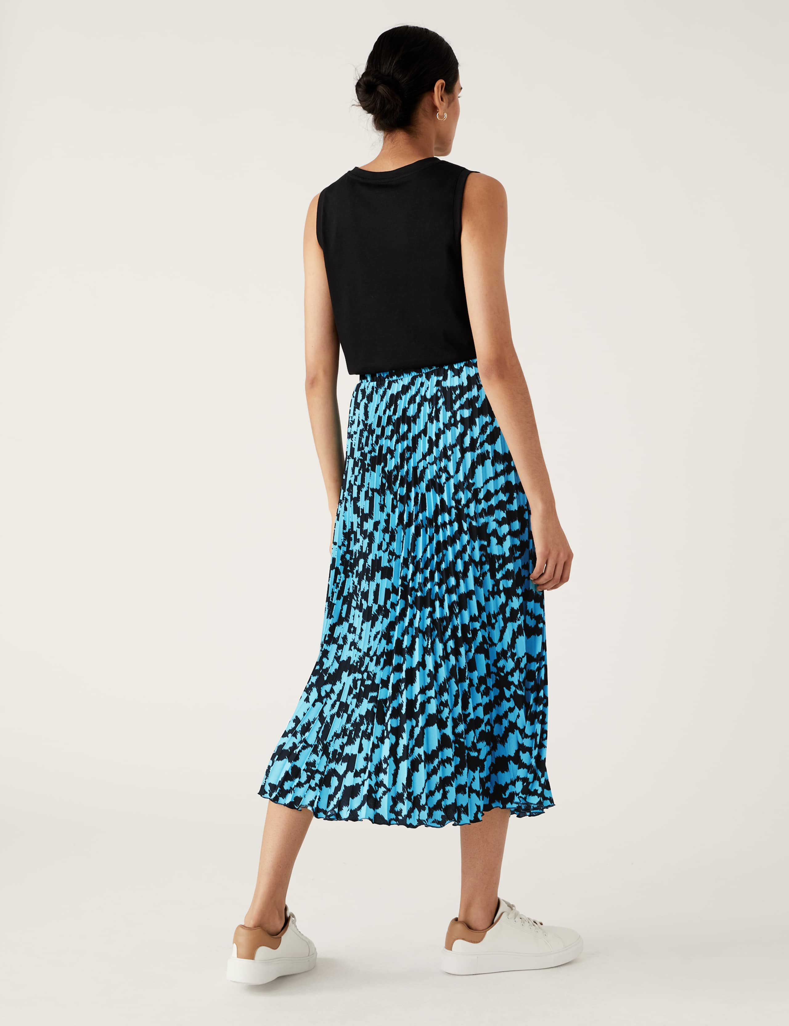 Printed Pleated Midi Skirt 5 of 5