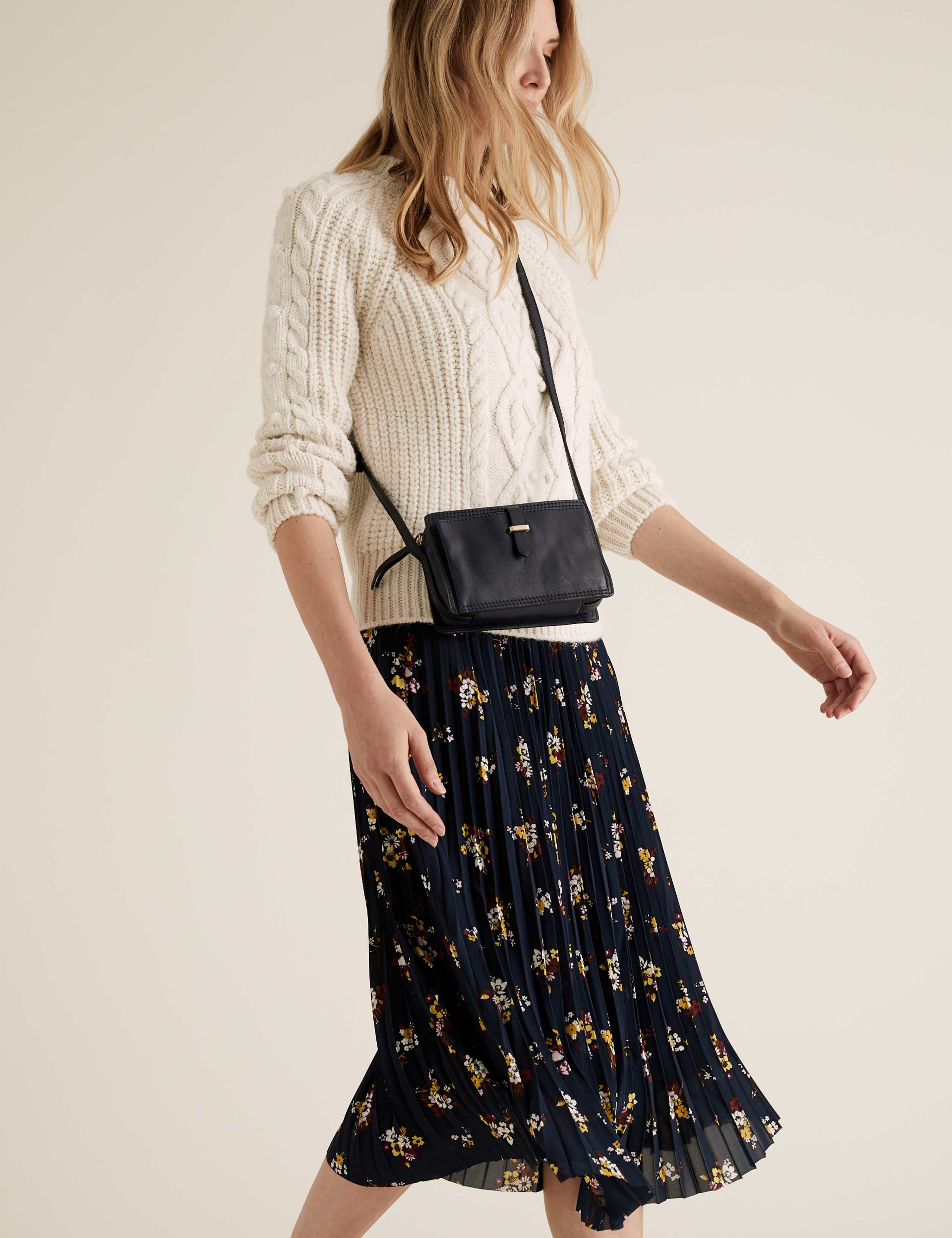 Floral Pleated Midi Skirt 1 of 5