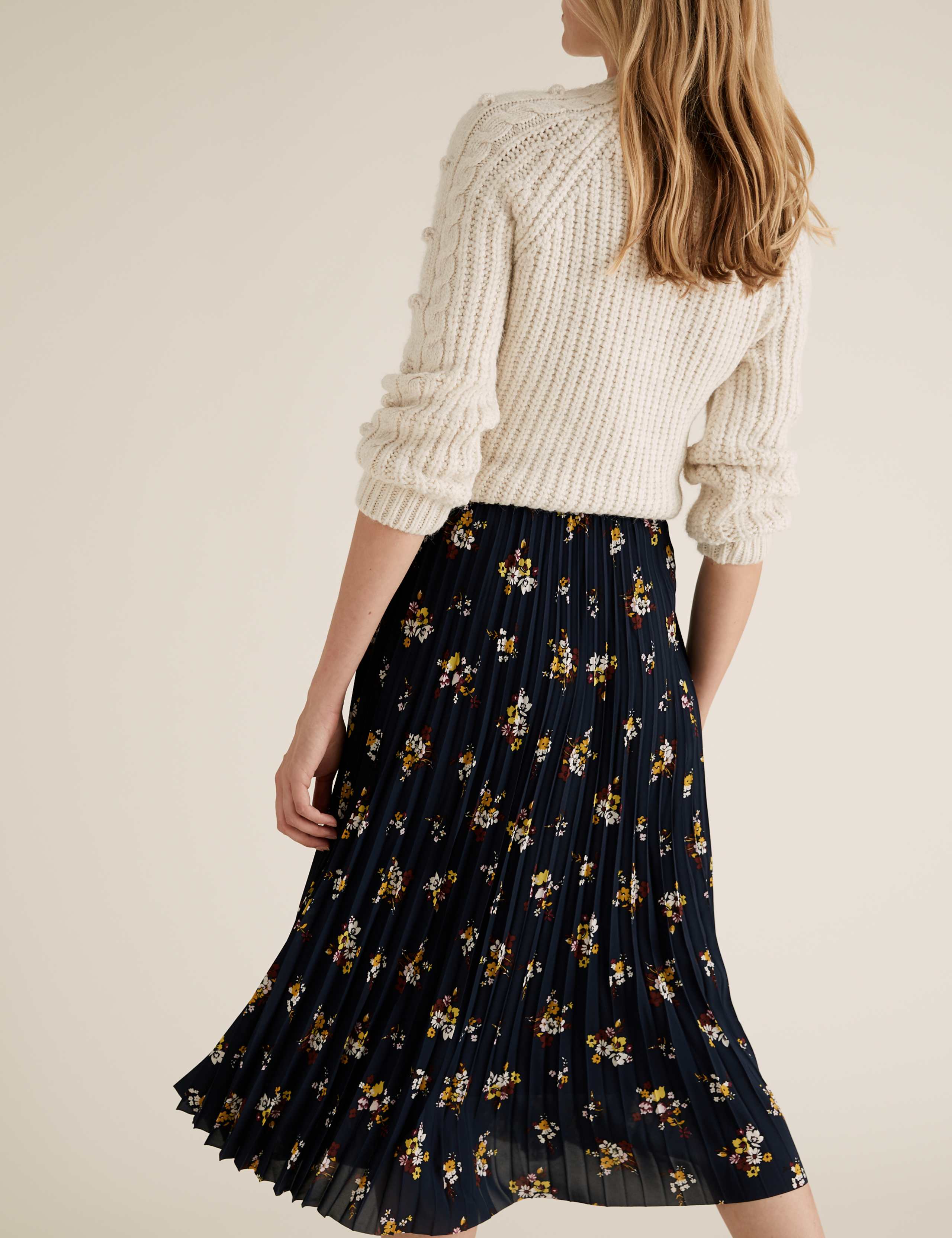 Floral Pleated Midi Skirt 4 of 5