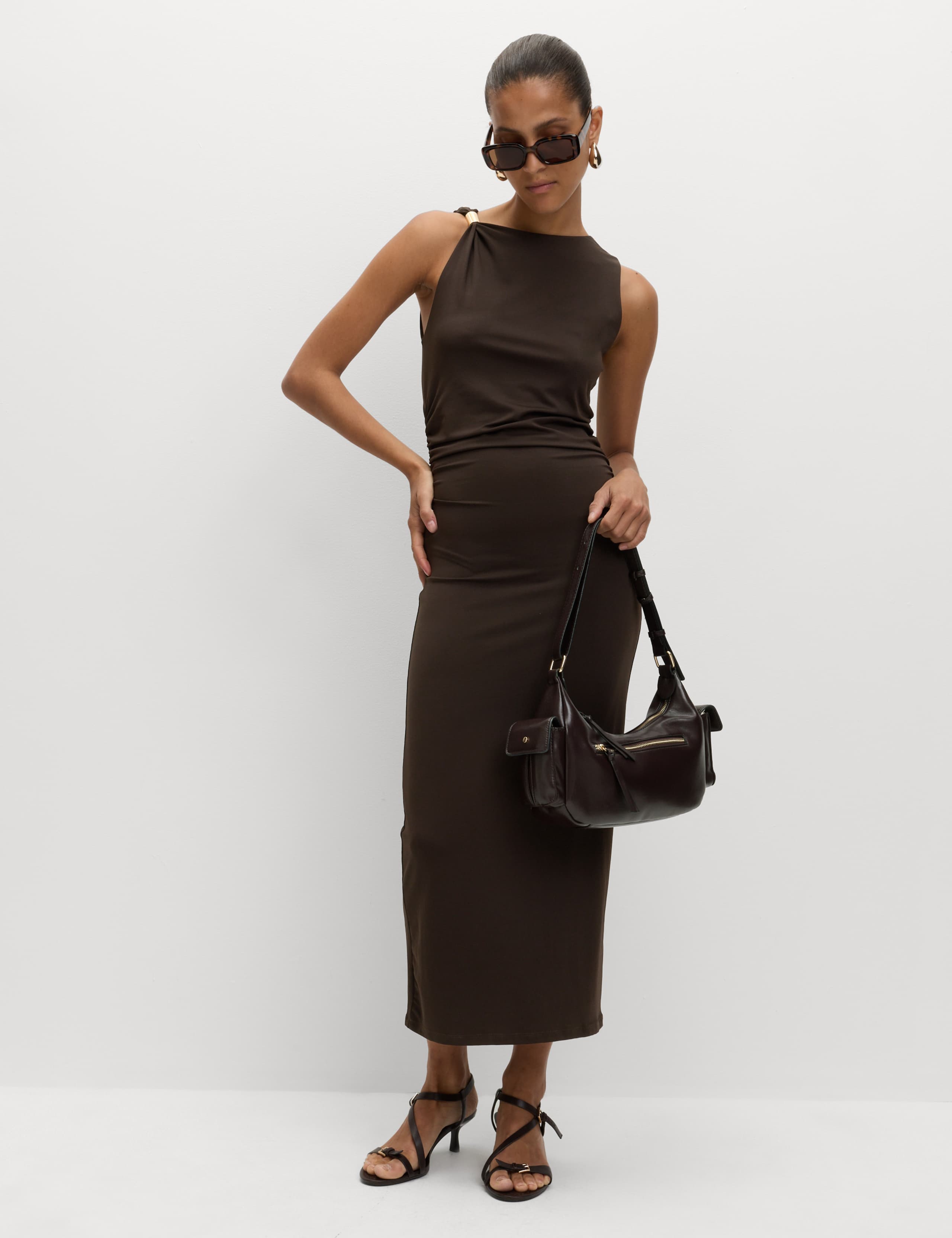 Jersey Hardware Detail Midaxi Bodycon Dress 5 of 6