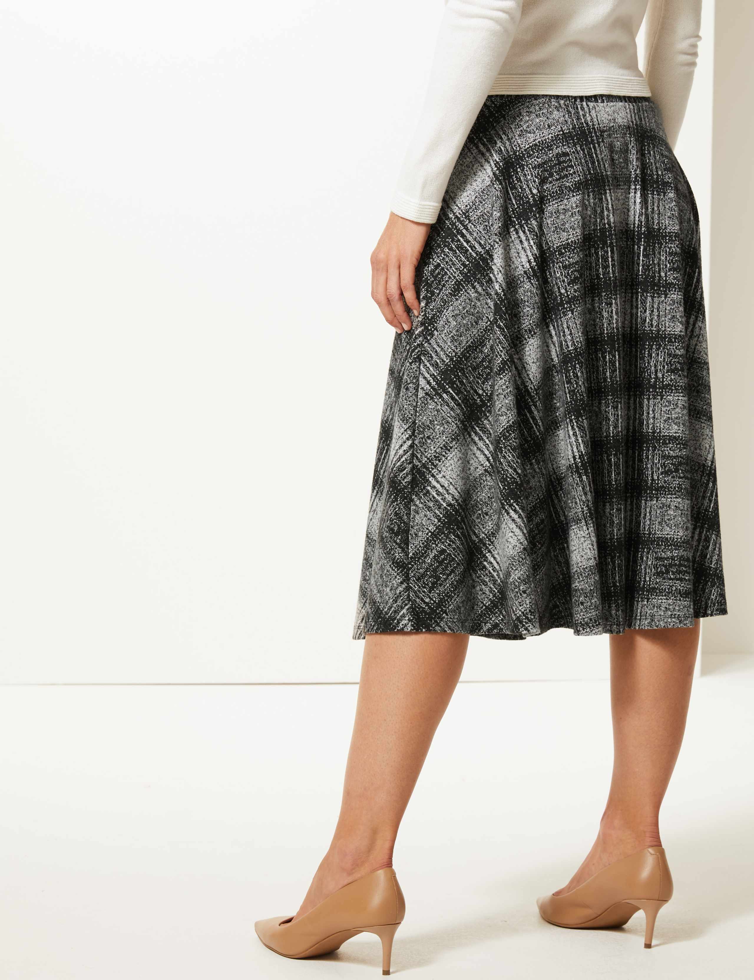 Checked A-Line Midi Skirt 2 of 3