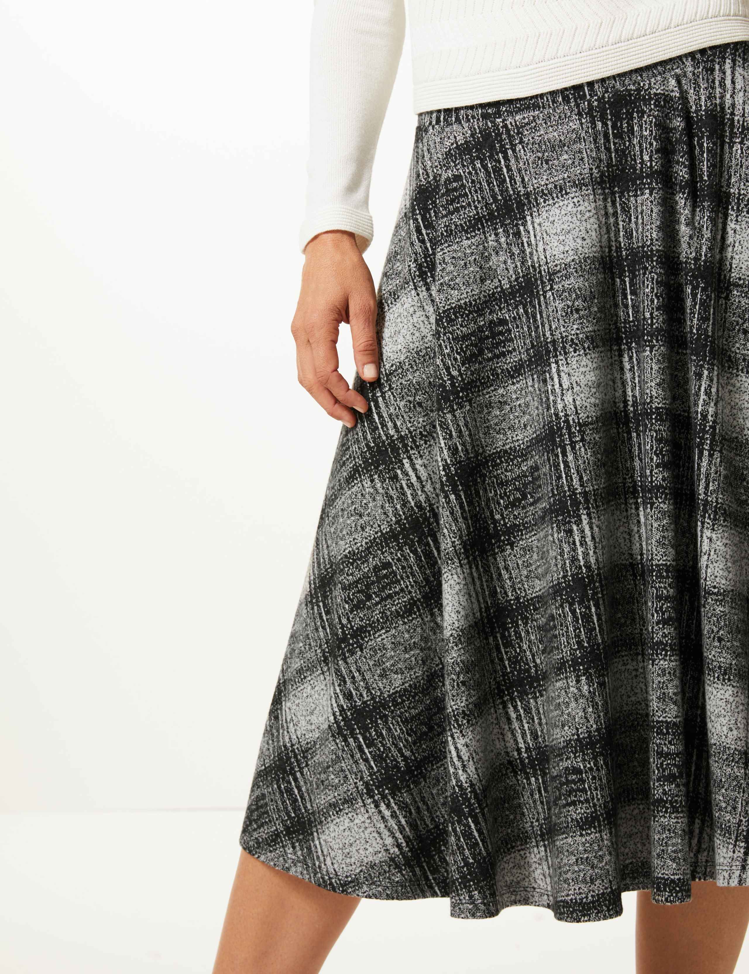 Checked A-Line Midi Skirt 3 of 3
