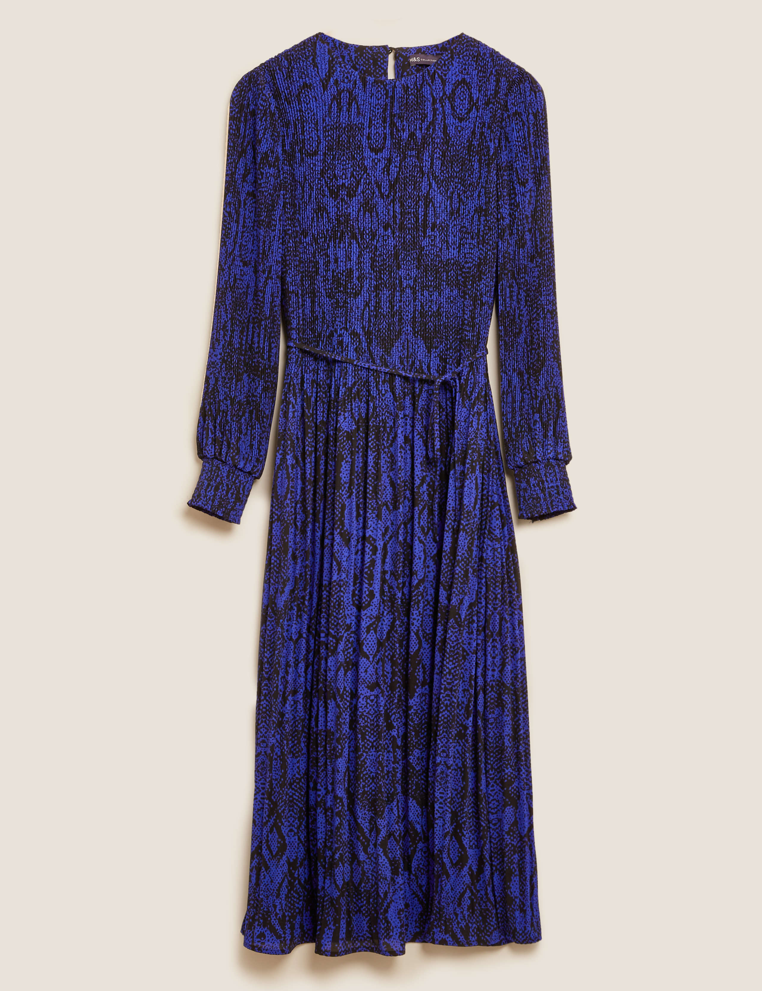 Animal Print Plisse Midaxi Waisted Dress 2 of 6