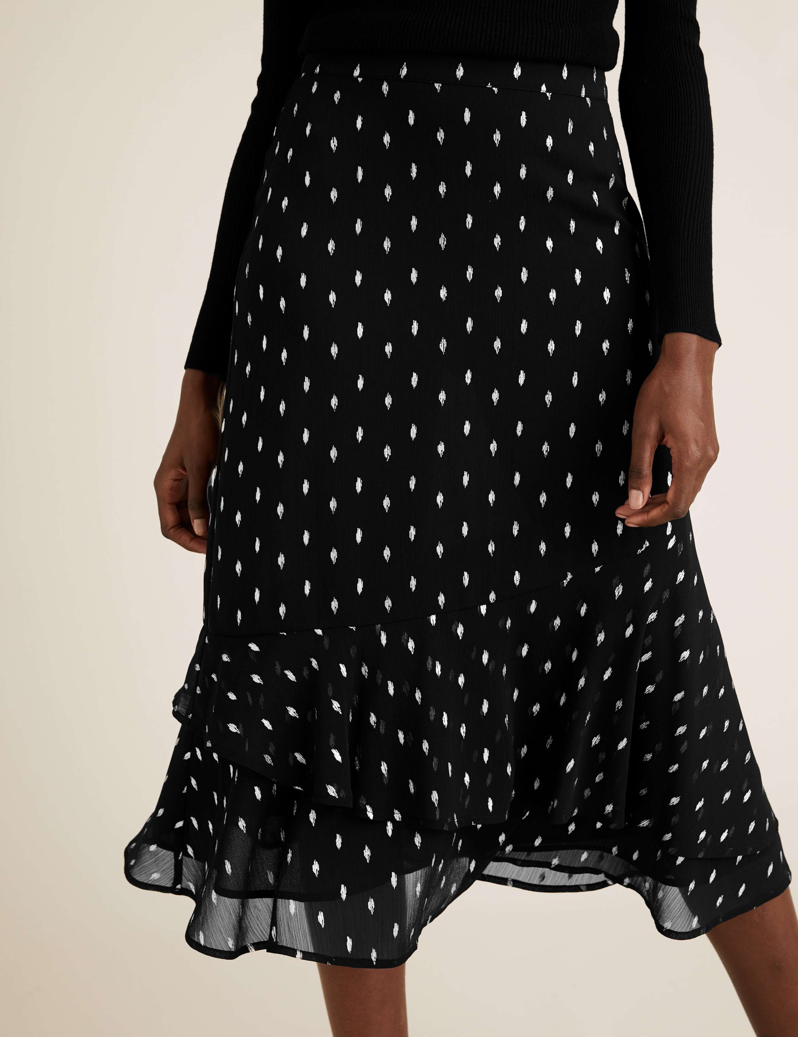 Foil Midi Tiered Skirt 4 of 5