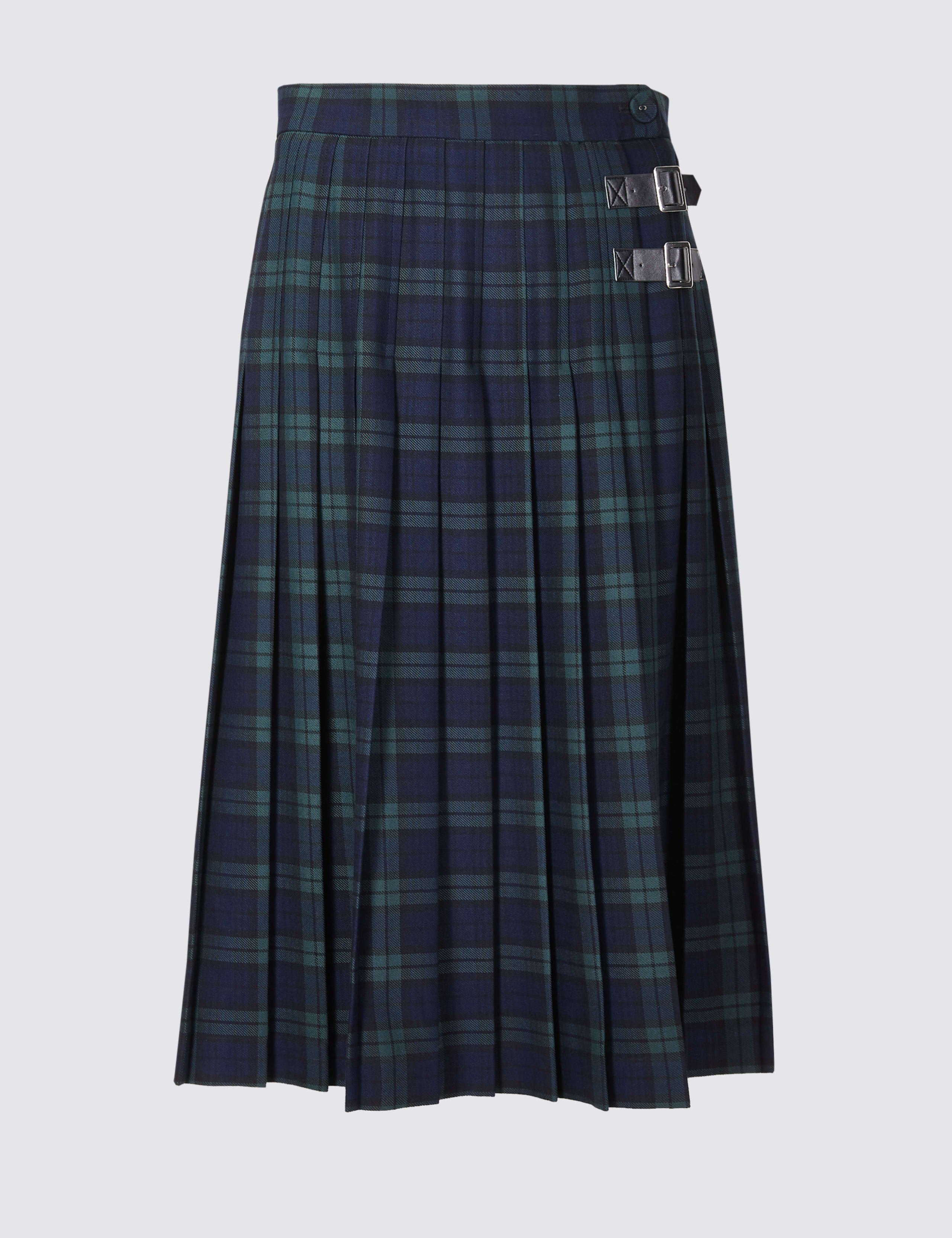 Checked Pleated Midi Skirt 2 of 5