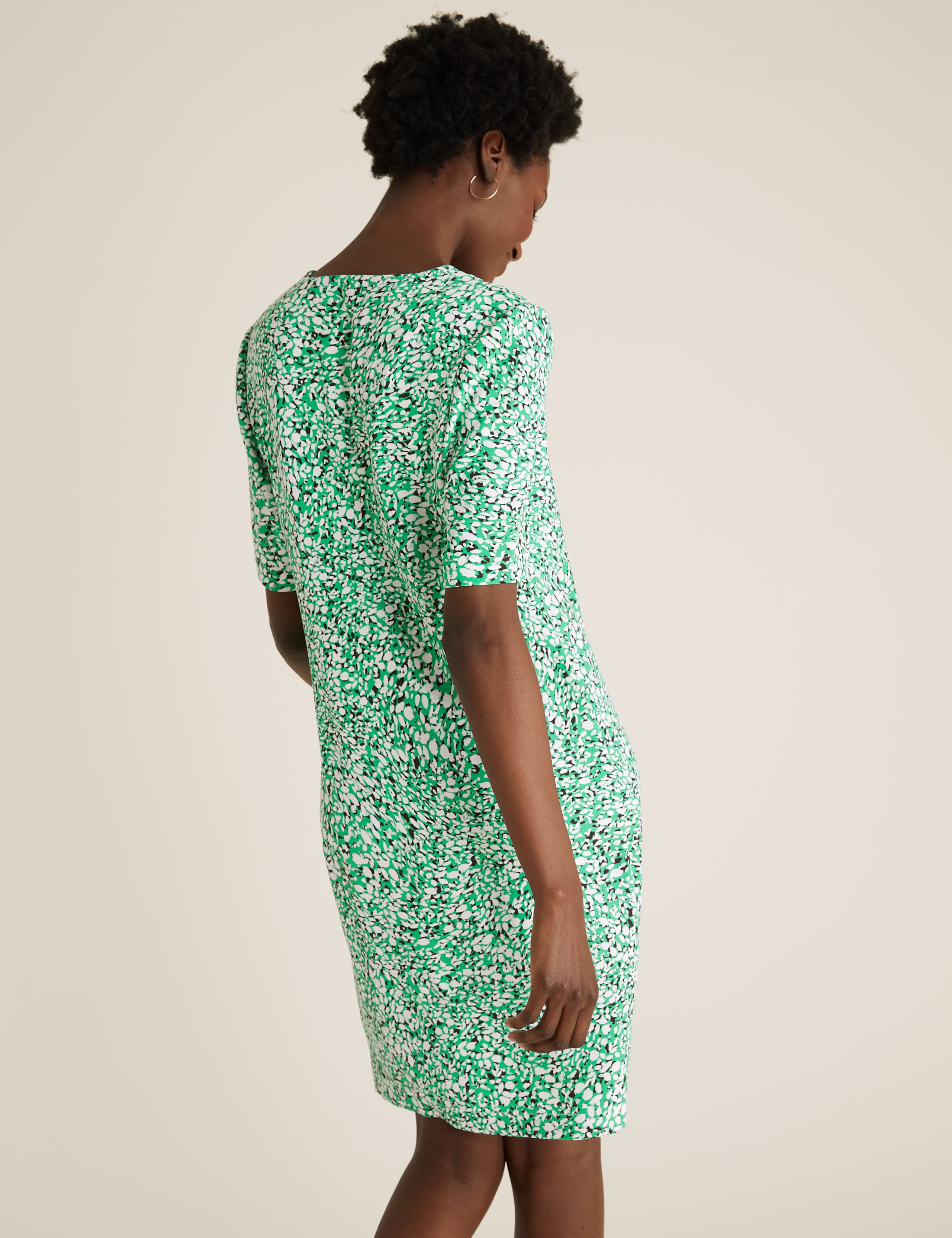 Animal Print V-Neck Knee Length Shift Dress 6 of 6