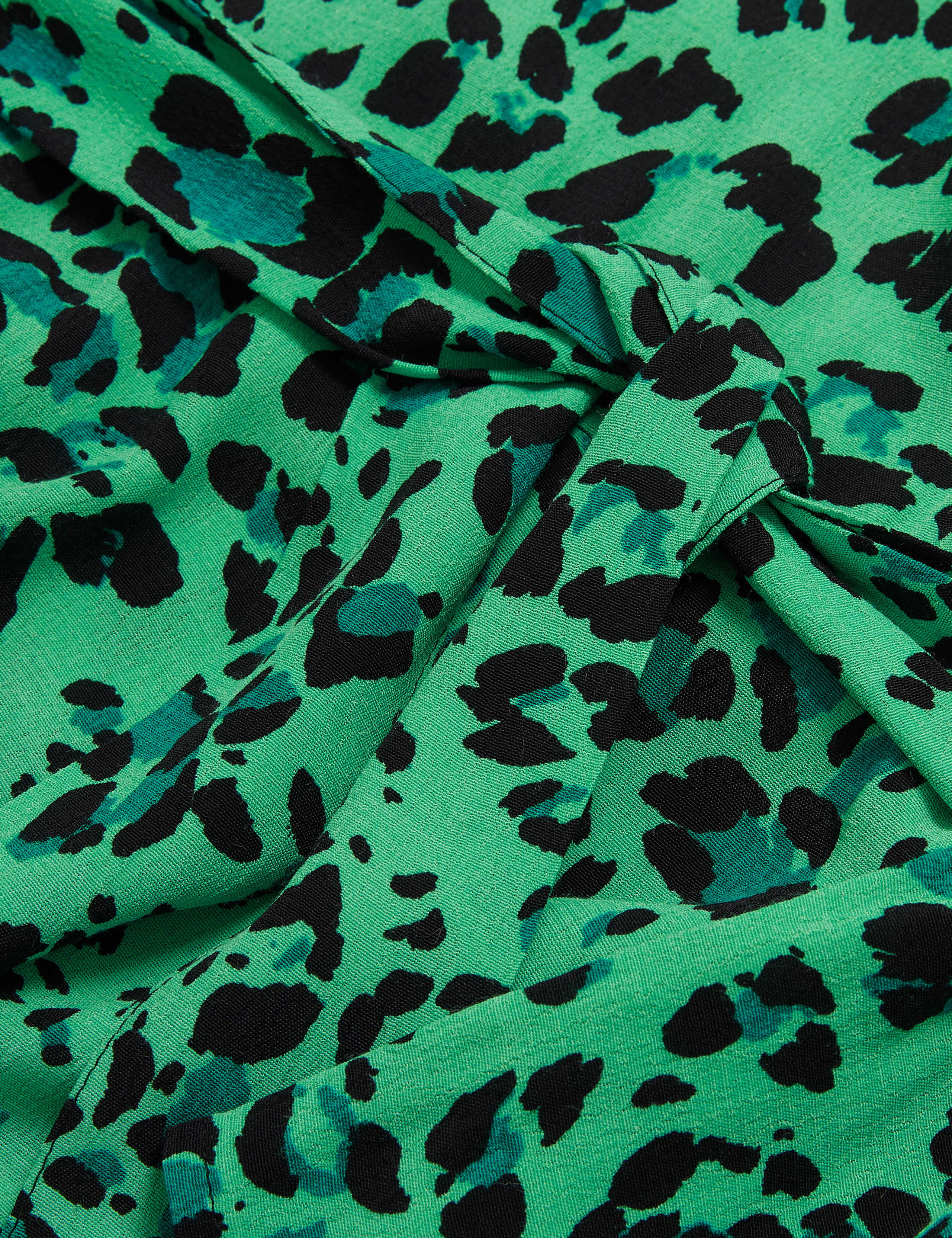 Animal Print V-Neck Belted Midaxi Tea Dress 4 of 4