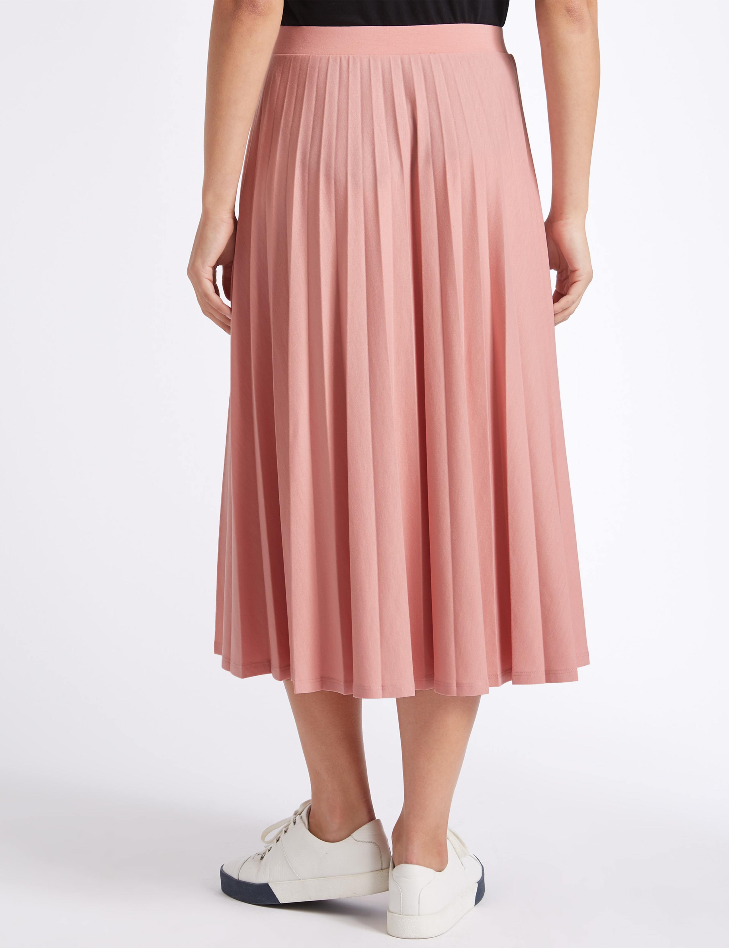 Jersey Pleated Midi Skirt 3 of 4