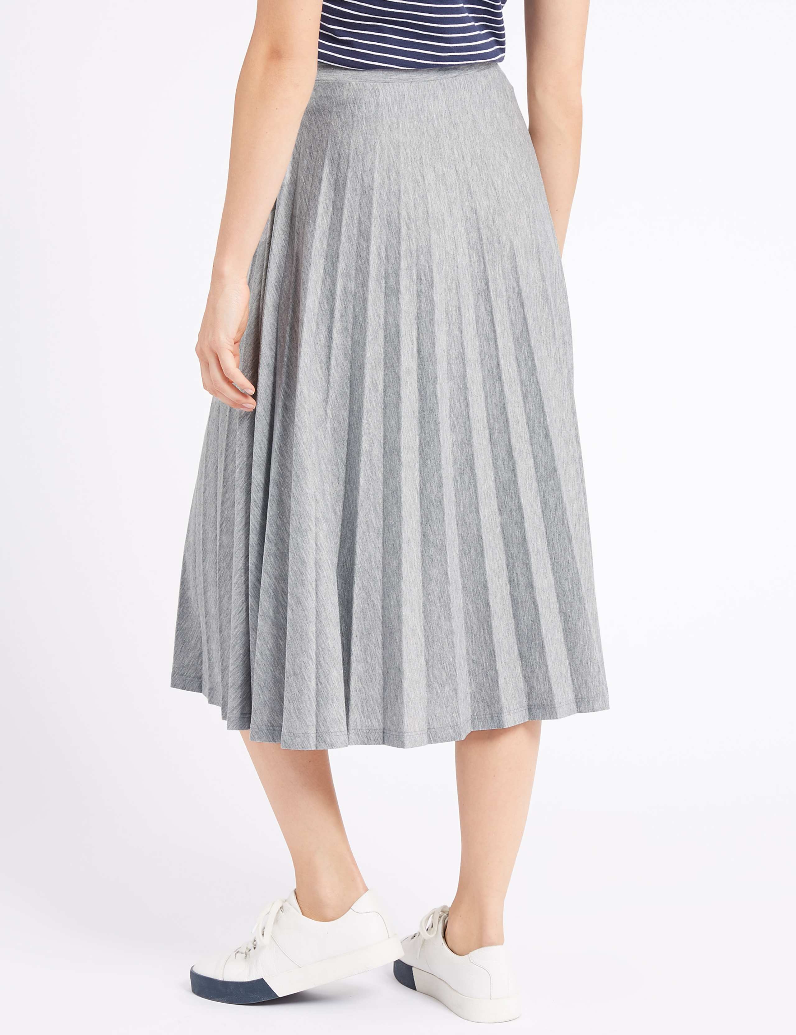 Jersey Pleated Midi Skirt 3 of 4