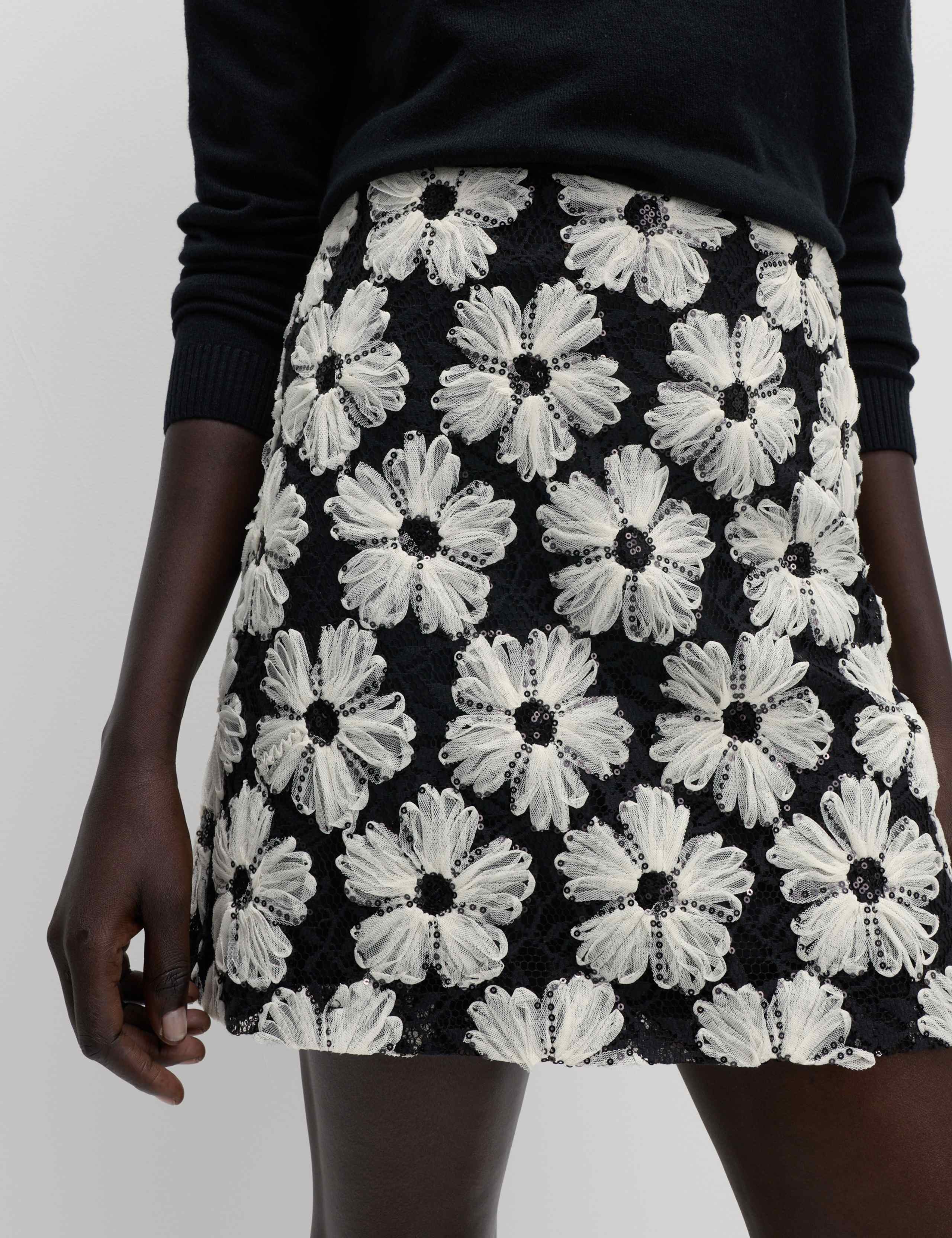 Embellished Mini A-Line Skirt 4 of 5