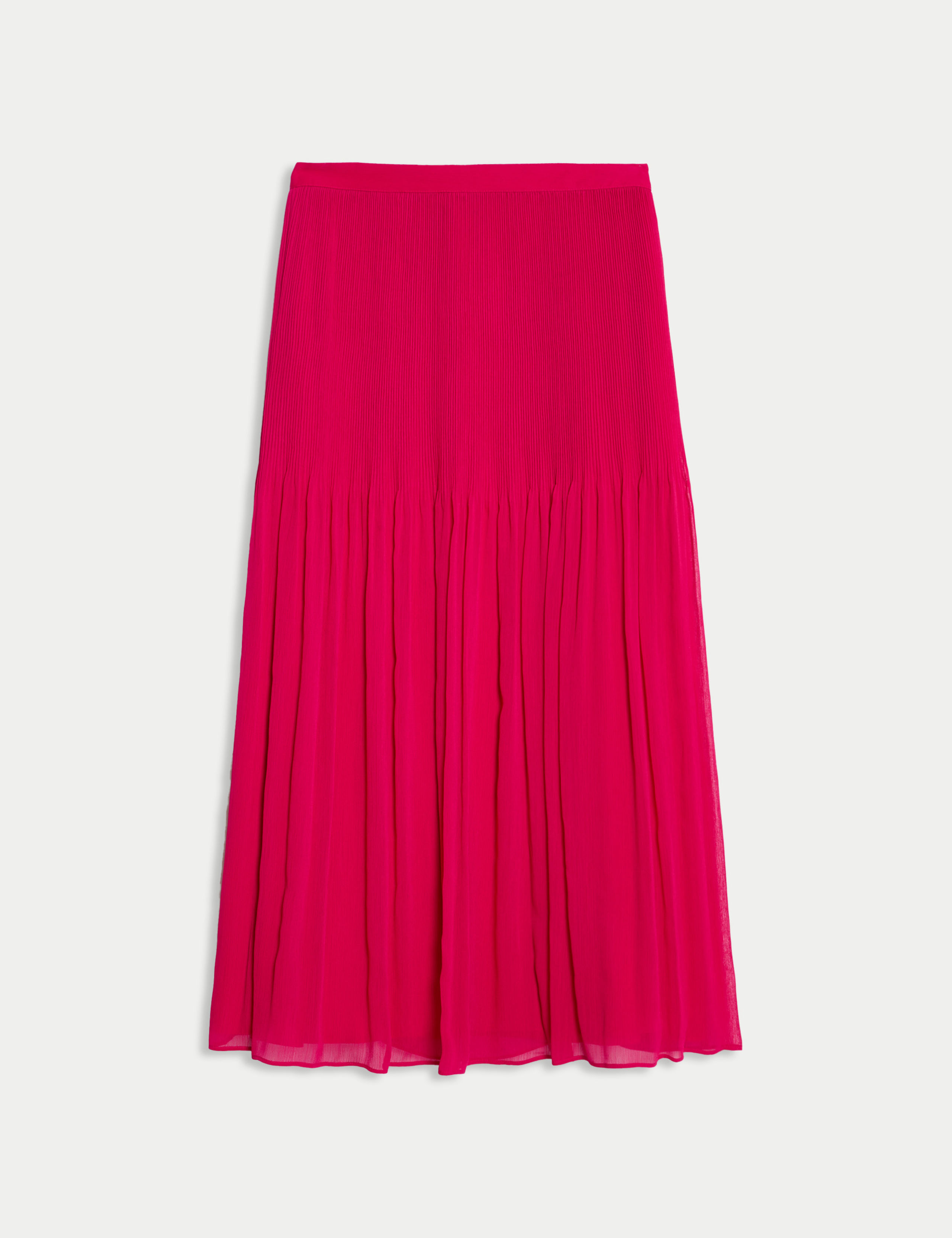 High Waisted Pleated Midaxi A-Line Skirt 2 of 5