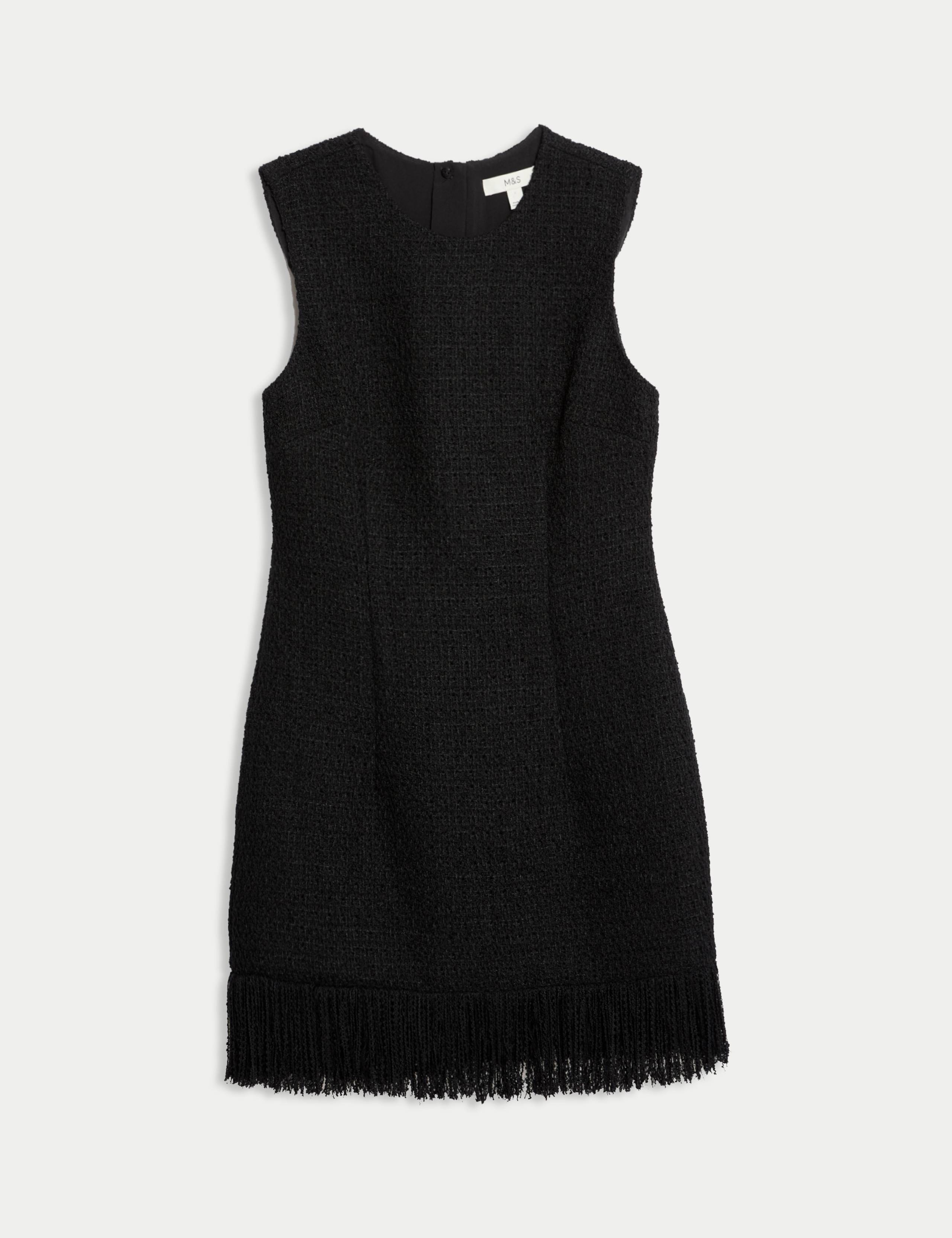 Textured Knitted Fringed Mini Dress 2 of 6