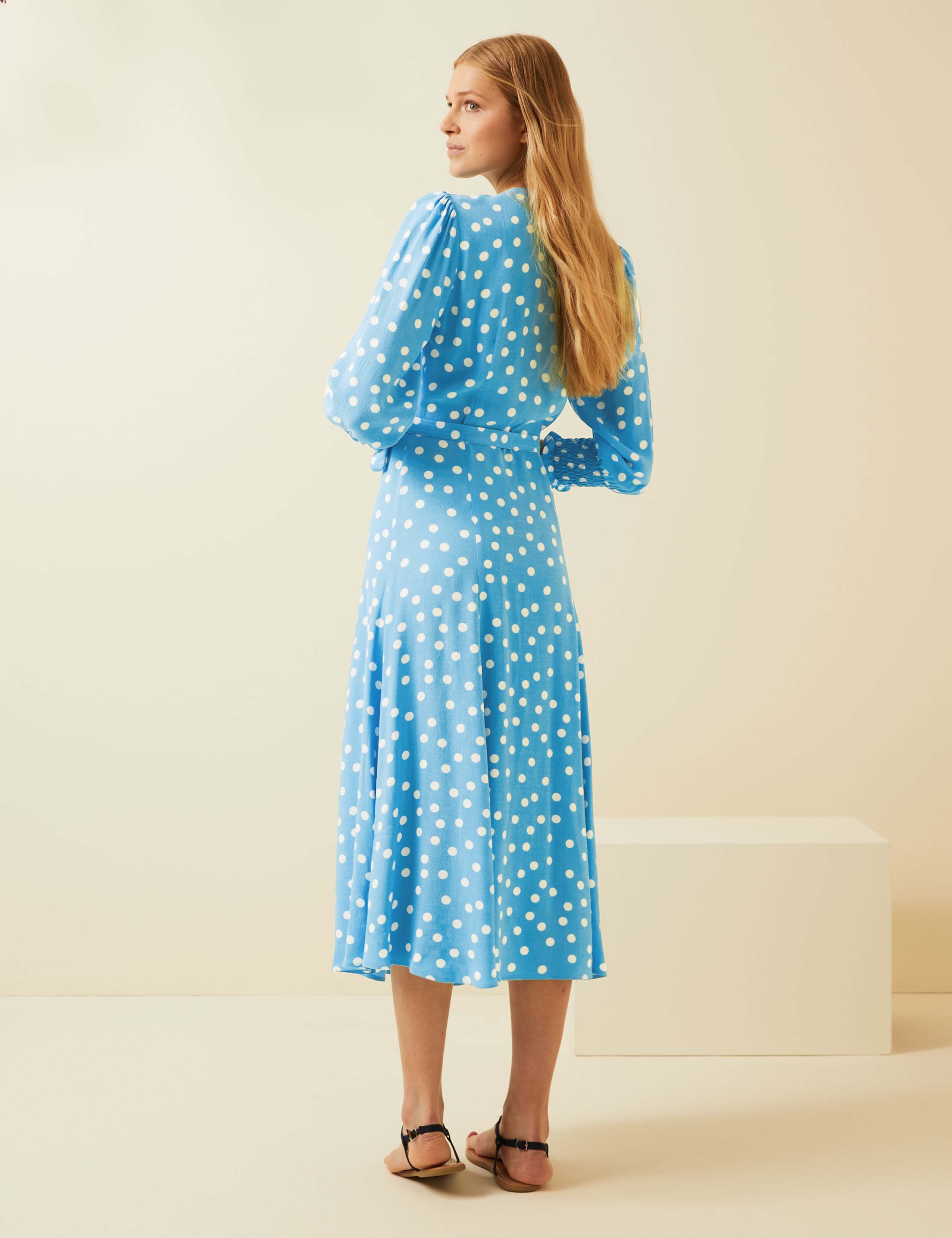 Polka Dot Midi Wrap Dress 4 of 7