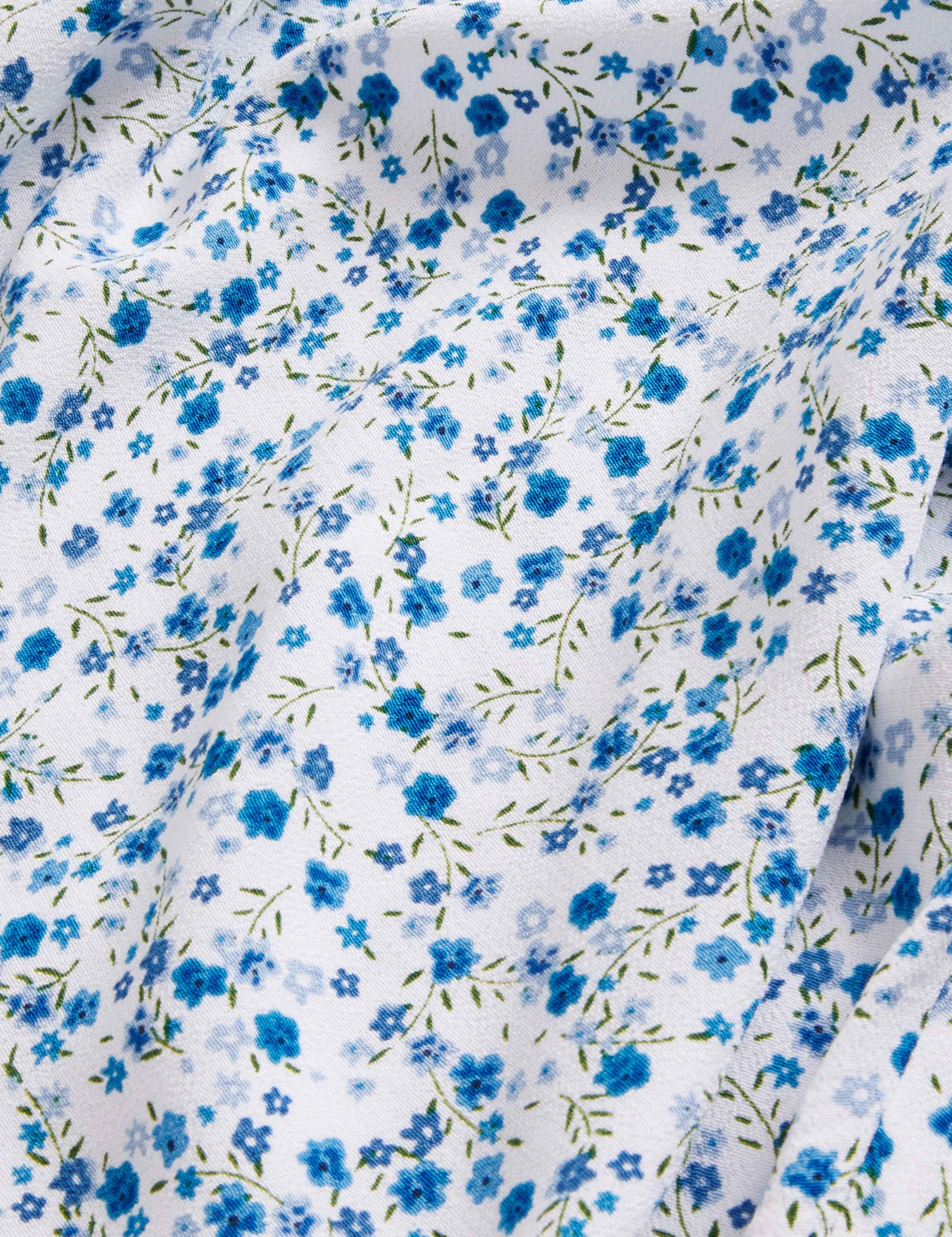 Ditsy Floral Puff Sleeve Midi Tea Dress 7 of 8