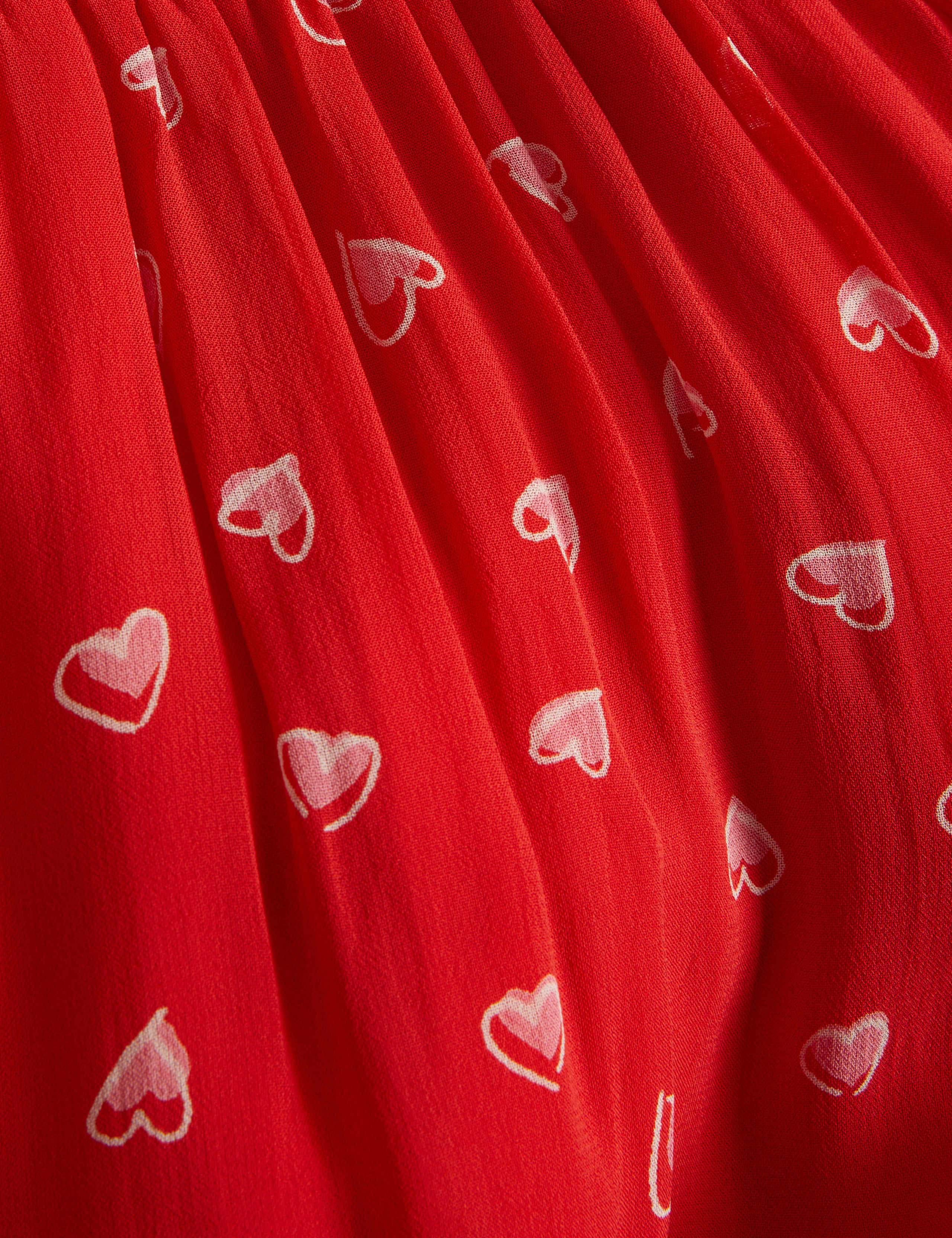 Heart Print V-Neck Midi Tea Dress 8 of 8