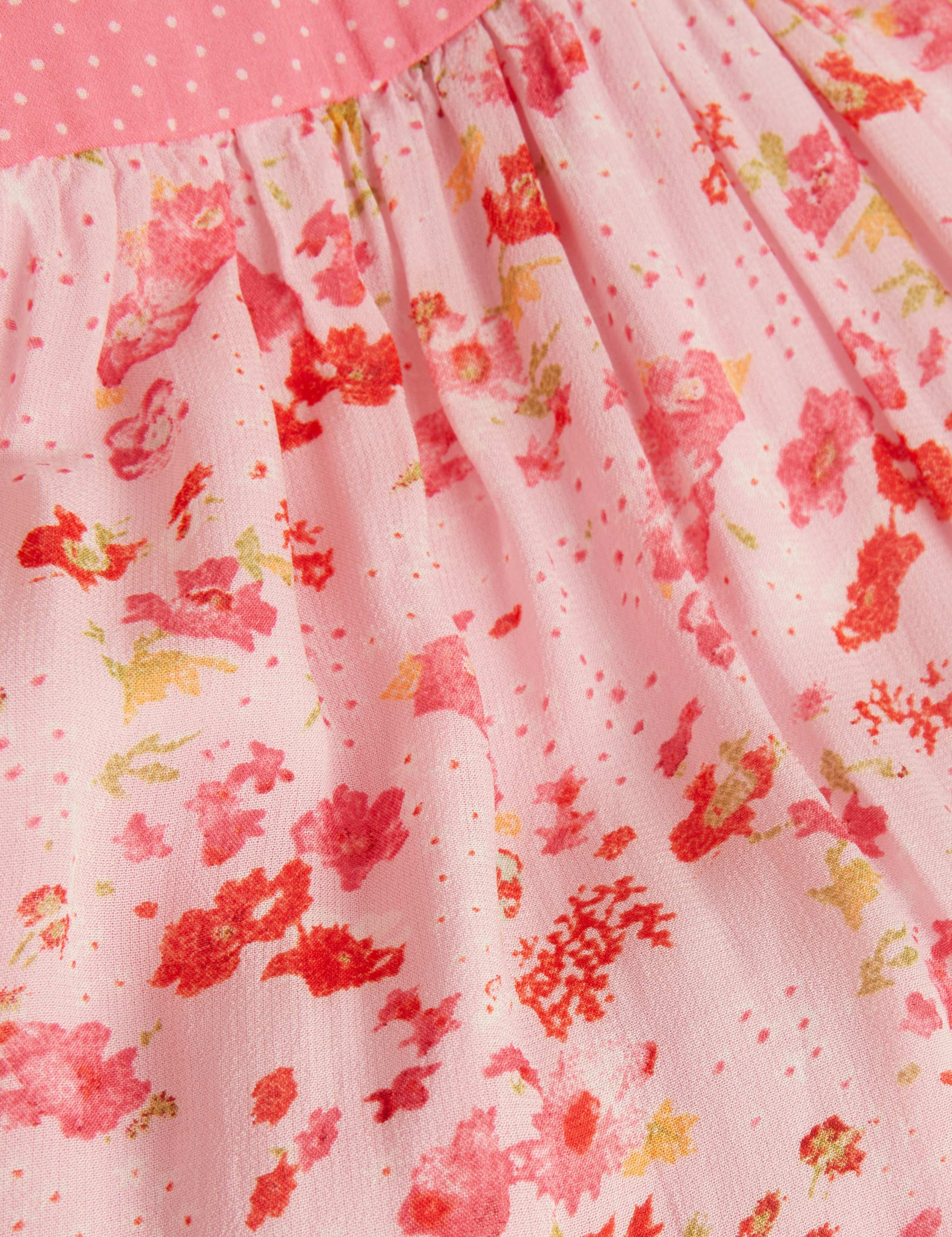 Floral V-Neck Angel Sleeve Midi Tea Dress 7 of 8