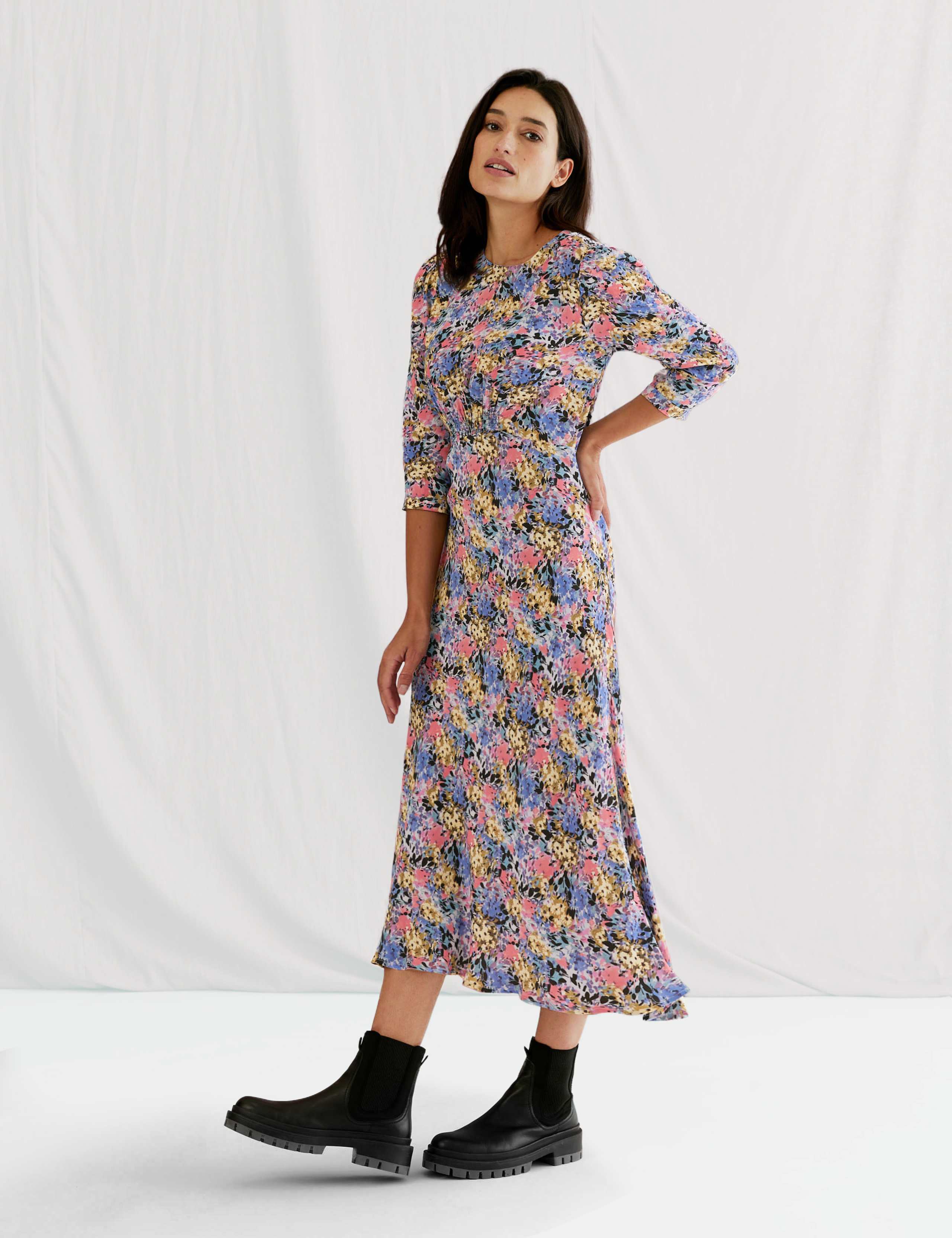 Floral Empire Line Midi Tea Dress 1 of 6