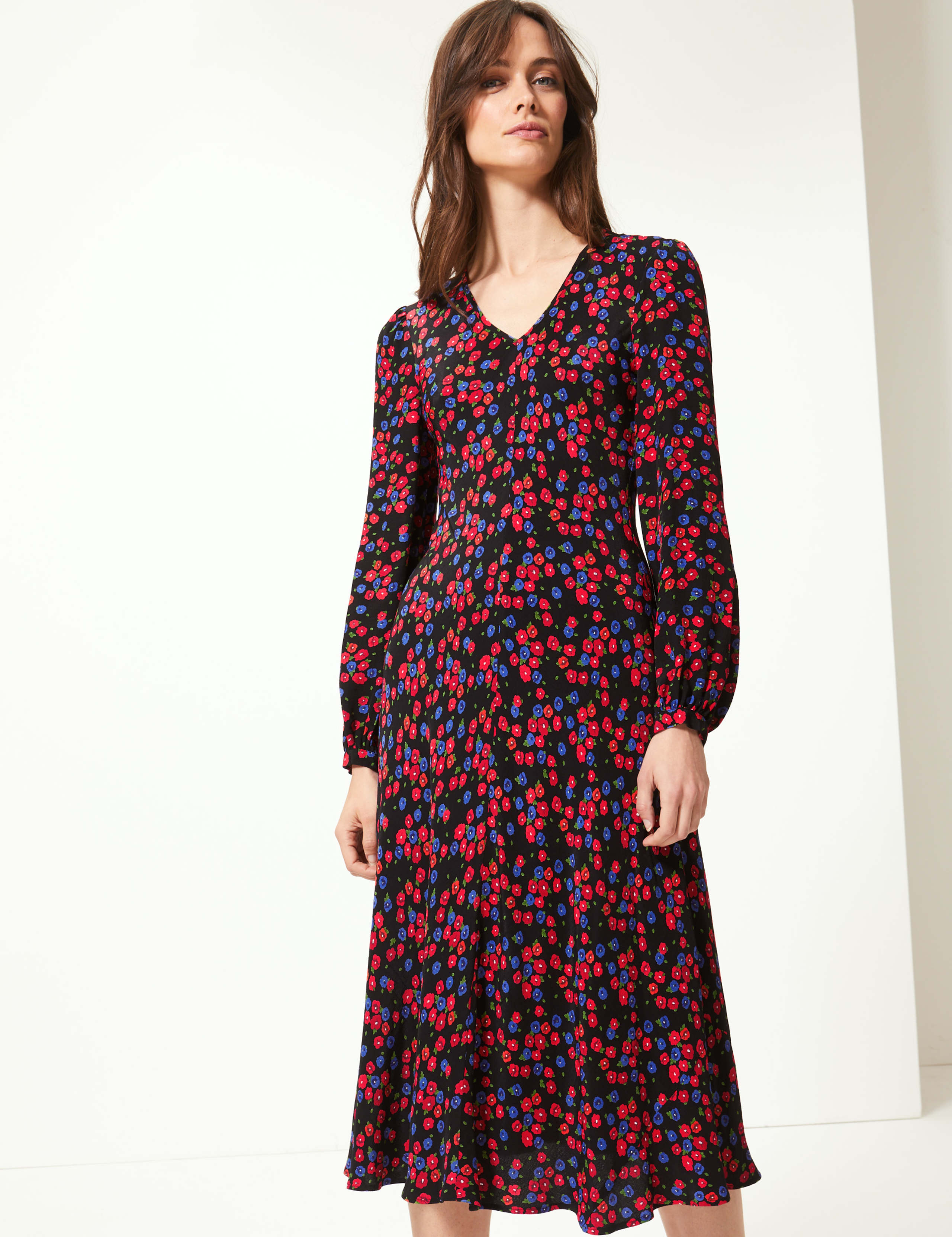 Floral Print Fit & Flare Midi Dress 3 of 4