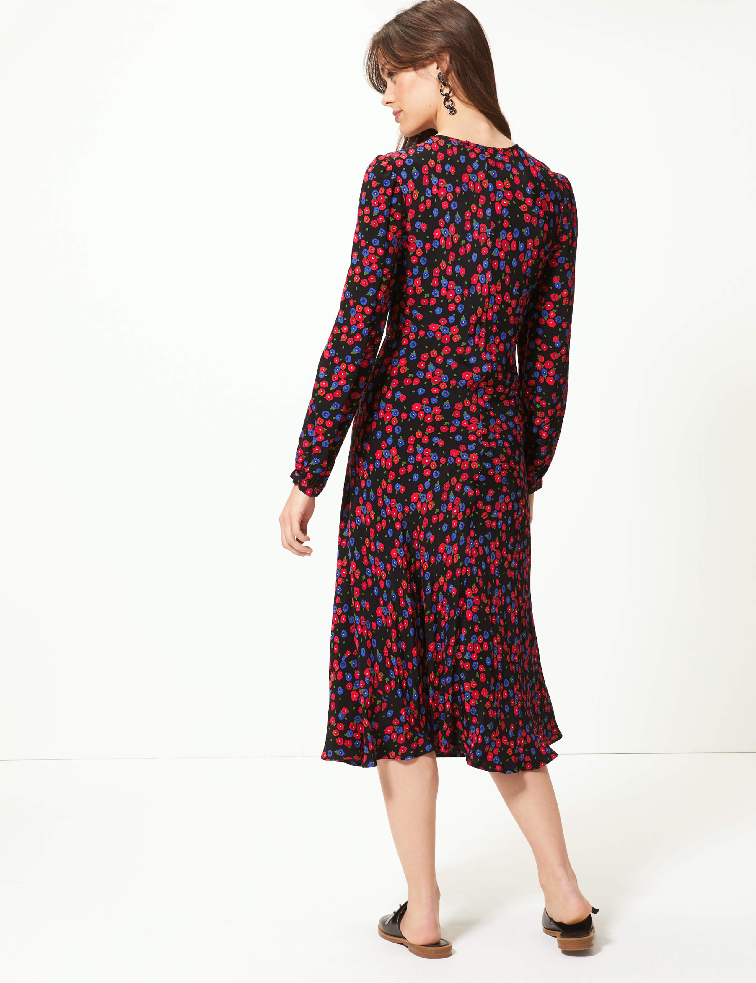 Floral Print Fit & Flare Midi Dress 4 of 4