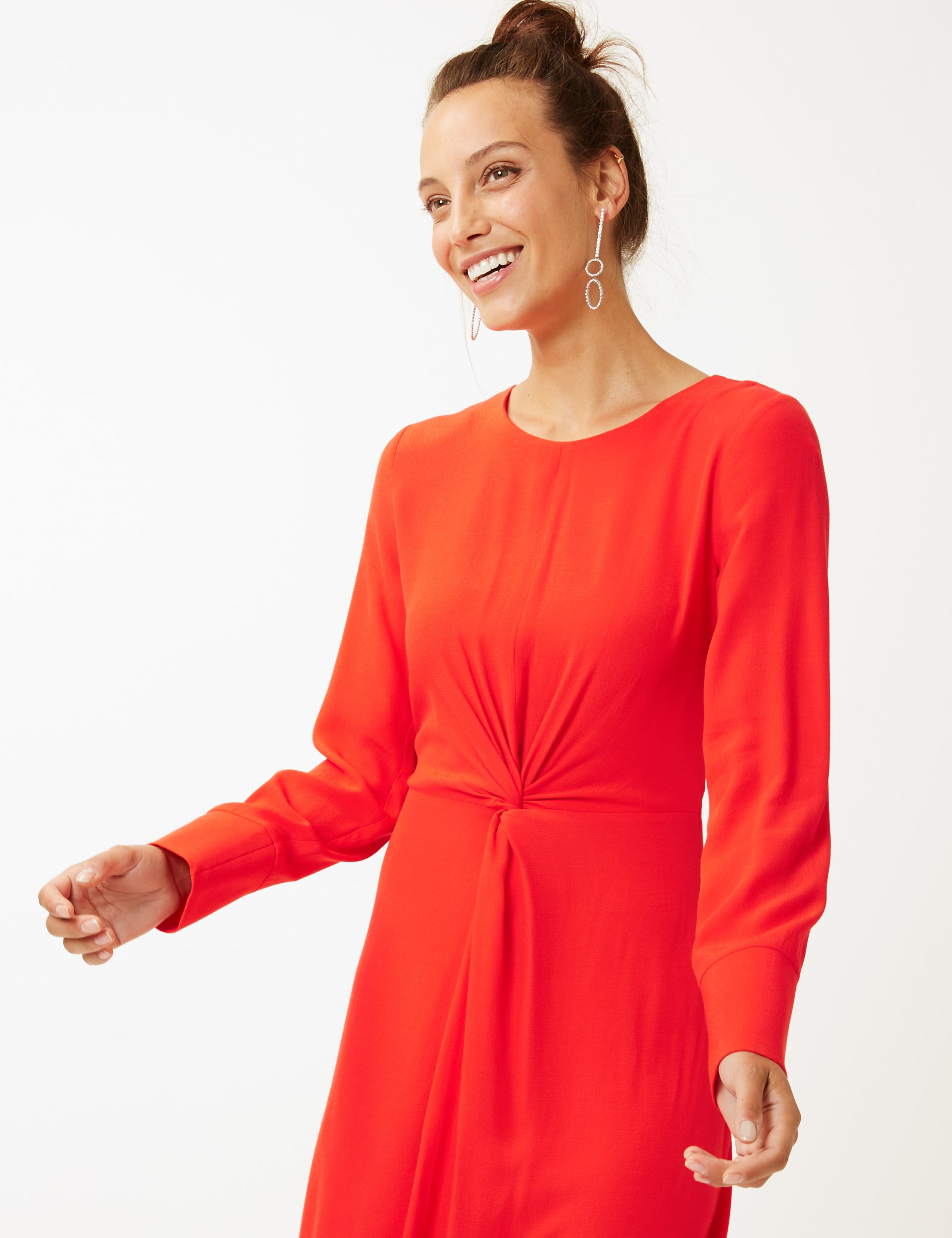 Twist Front Fit & Flare Midi Dress 2 of 3