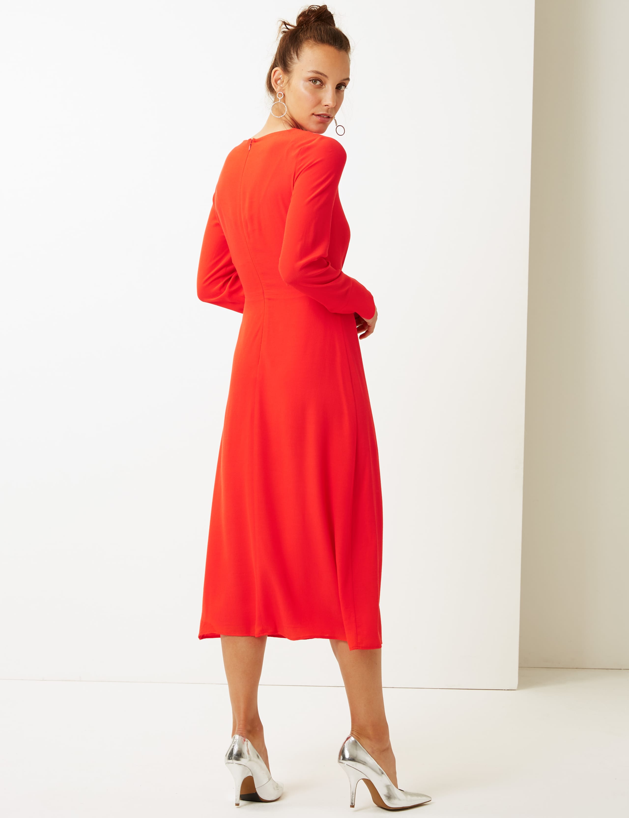 Twist Front Fit & Flare Midi Dress 3 of 3