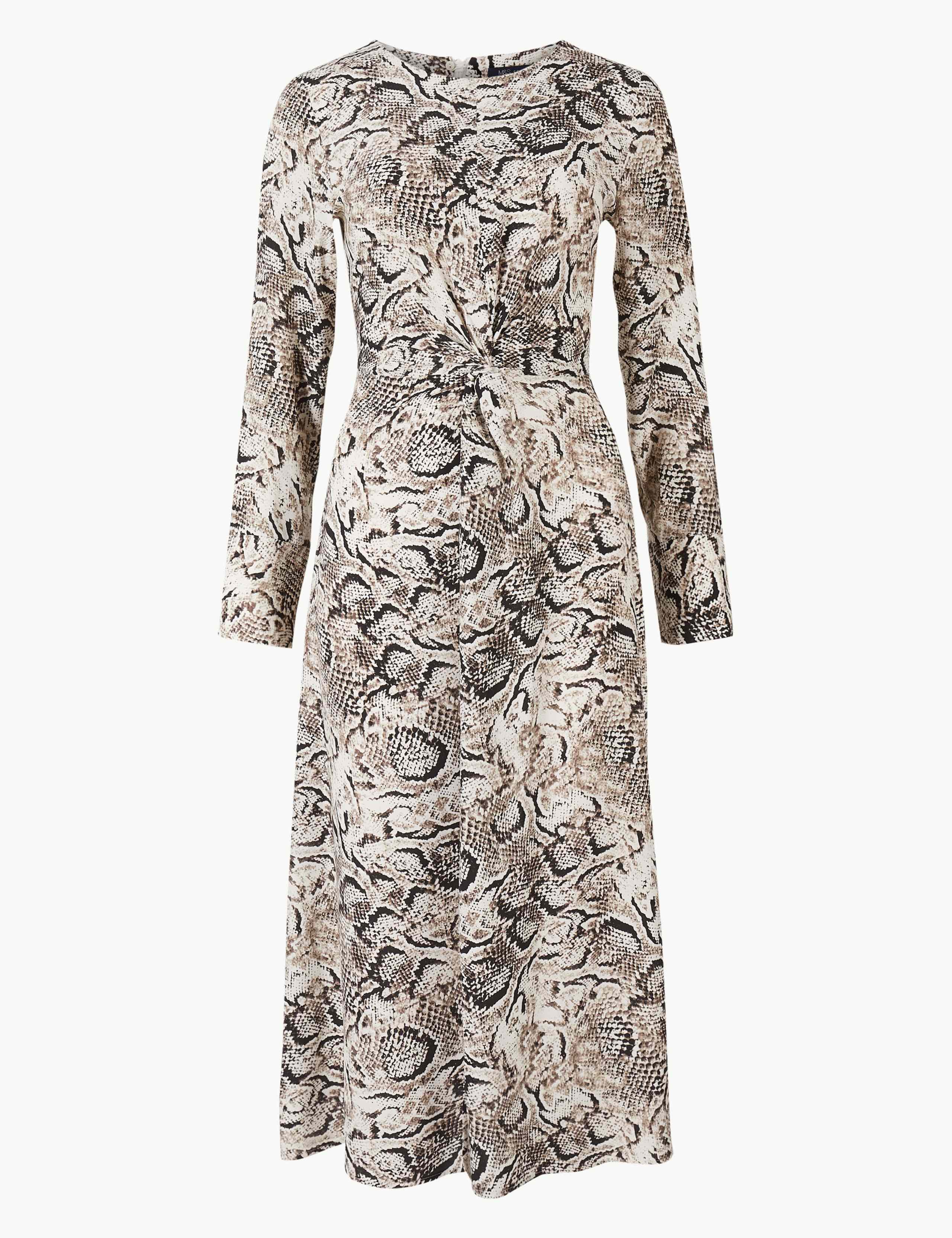 Animal Twist Front Fit & Flare Midi Dress 2 of 5