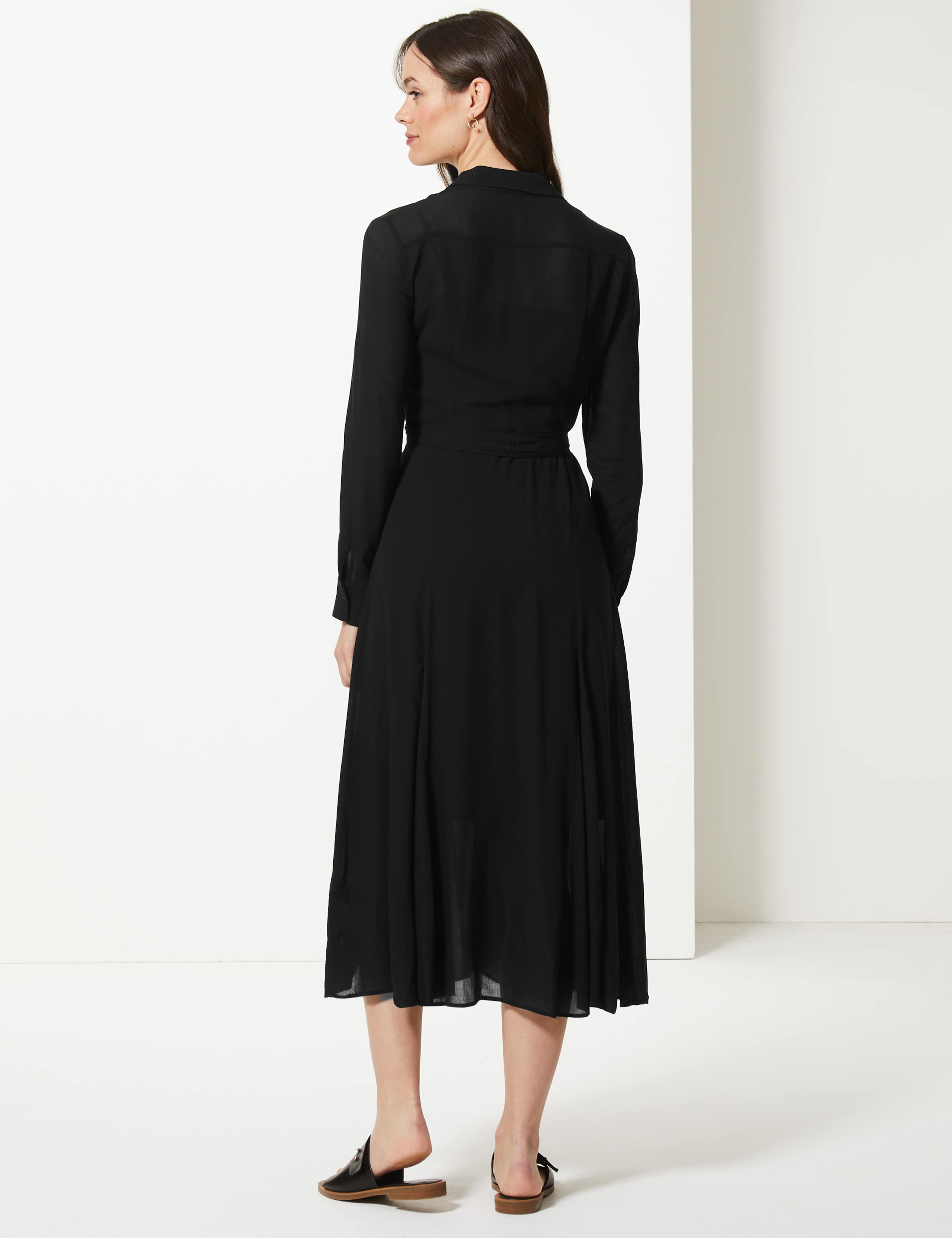Long Sleeve Shirt Midi Dress 4 of 4