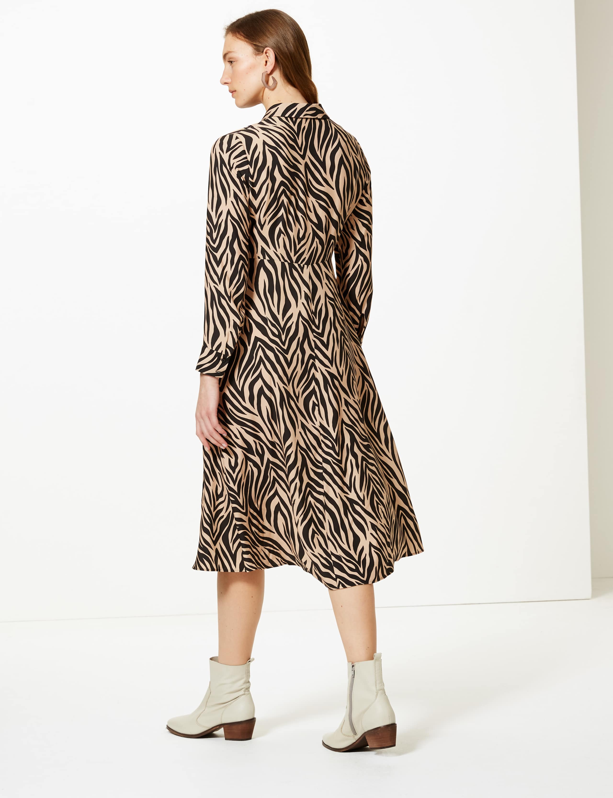 Animal Print Midi Shirt Dress 4 of 4