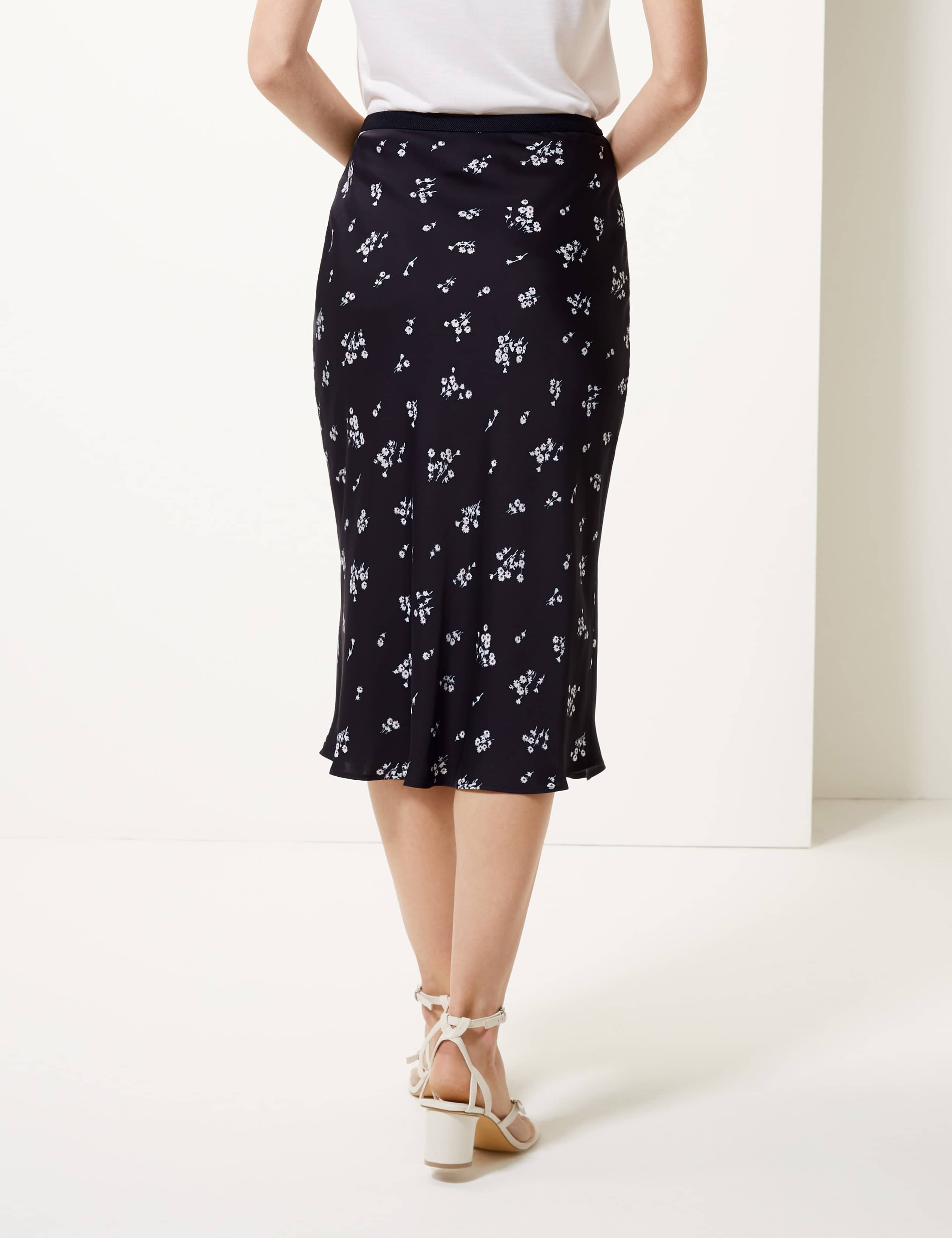 Floral Print Slip Midi Skirt 3 of 4