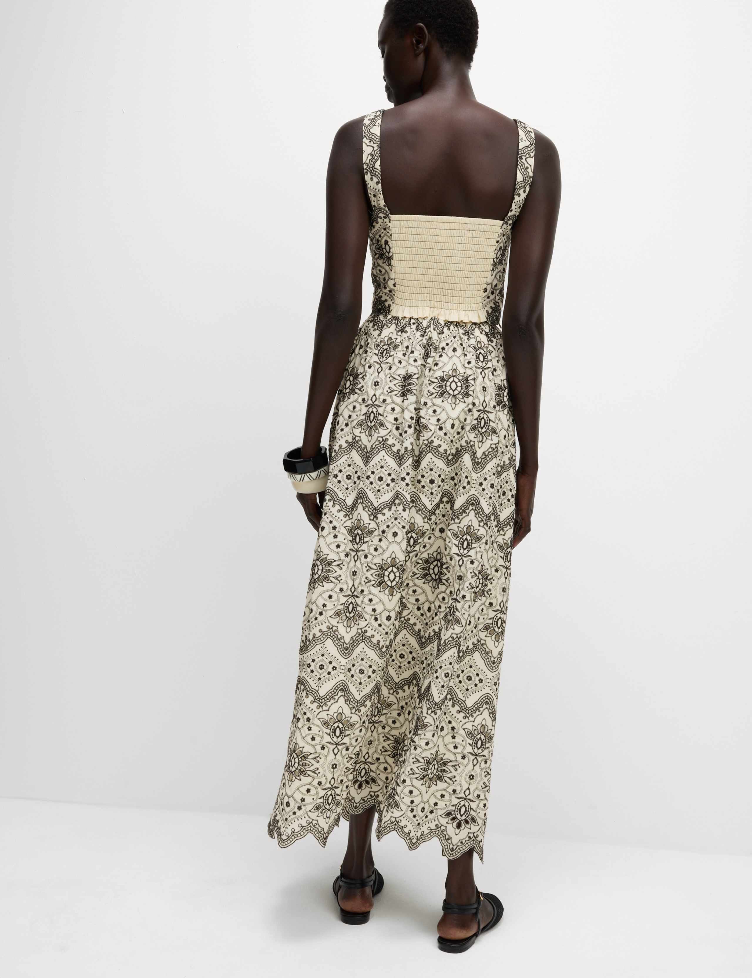 Pure Cotton Embroidered Maxi Circle Skirt 4 of 6