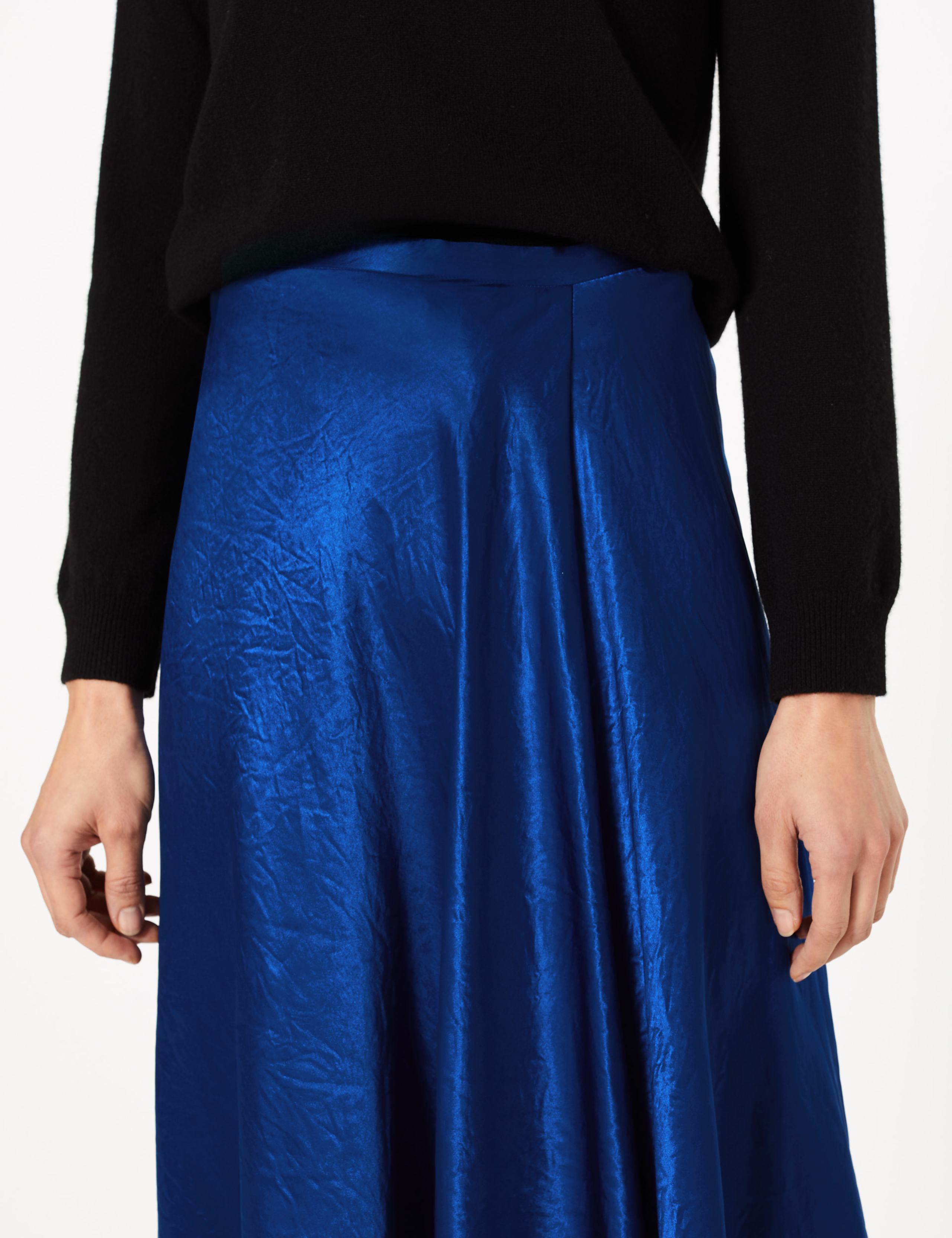 Satin Asymmetric Slip Skirt 3 of 4