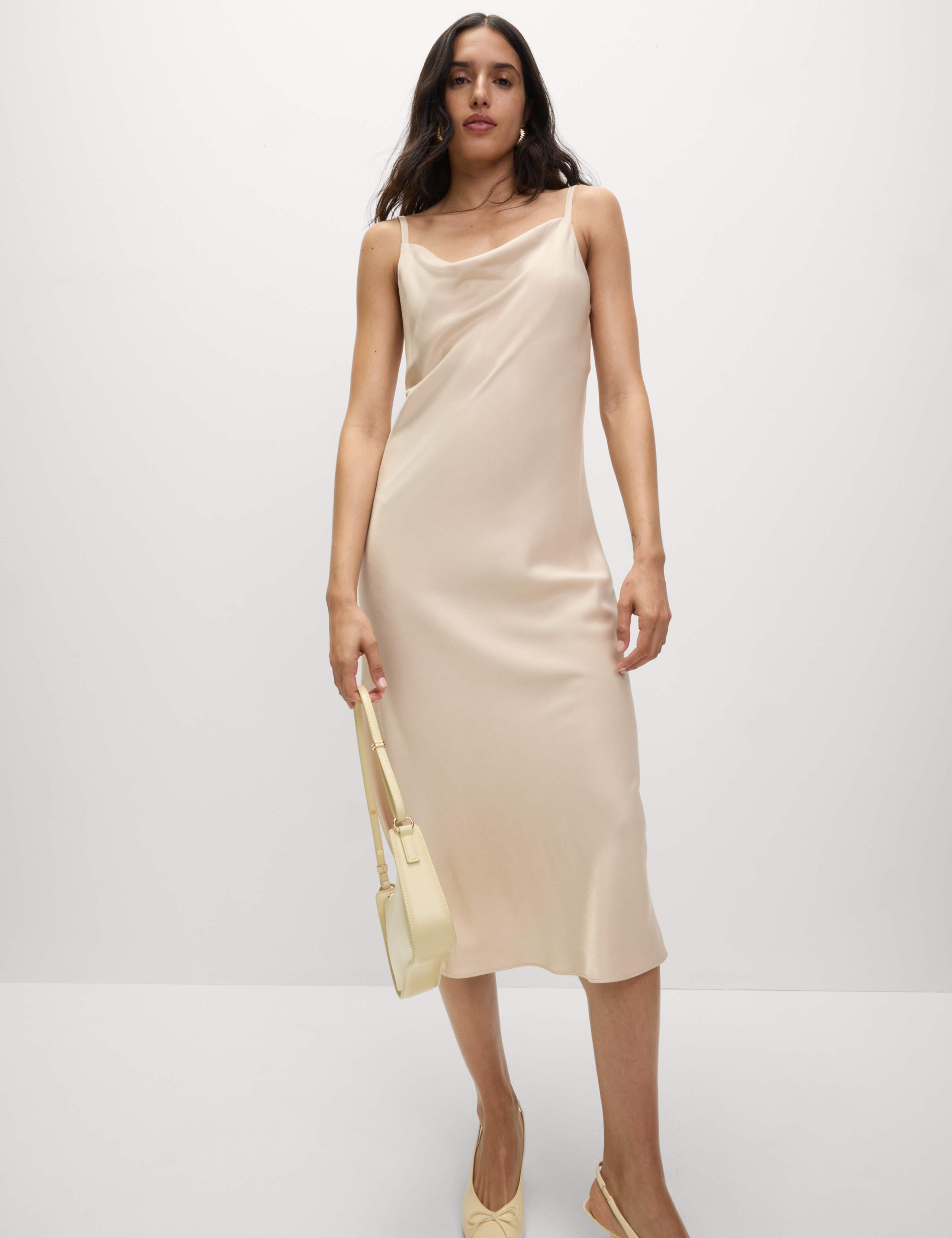 Satin Cowl Neck Midaxi Slip Dress 4 of 5