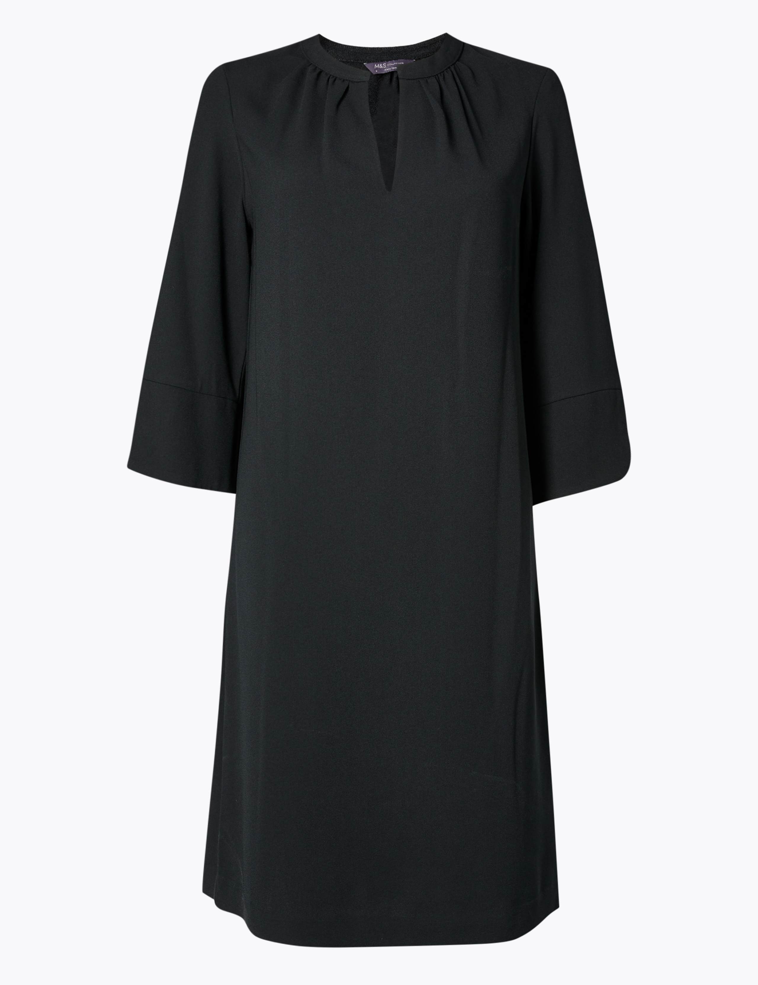 V-Neck Crepe Shift Dress 2 of 4