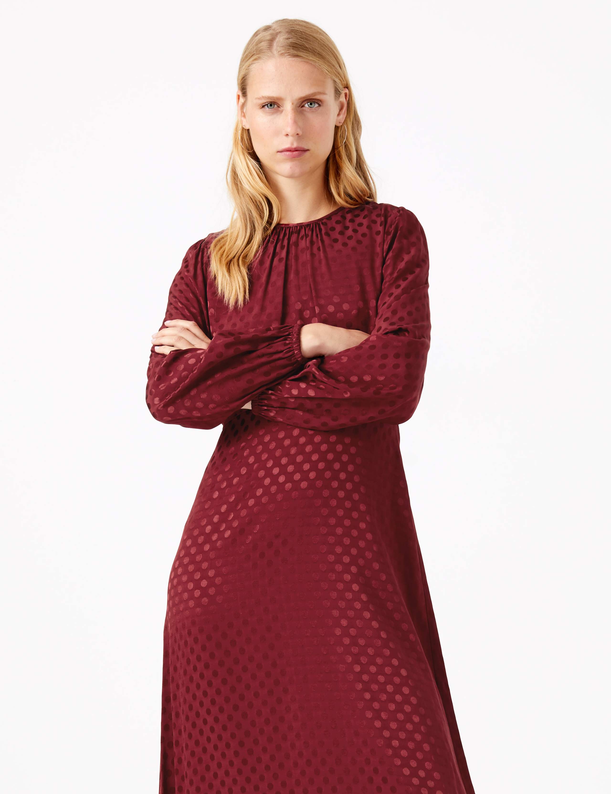 Jacquard Spot Fit & Flare Midi Dress 3 of 4